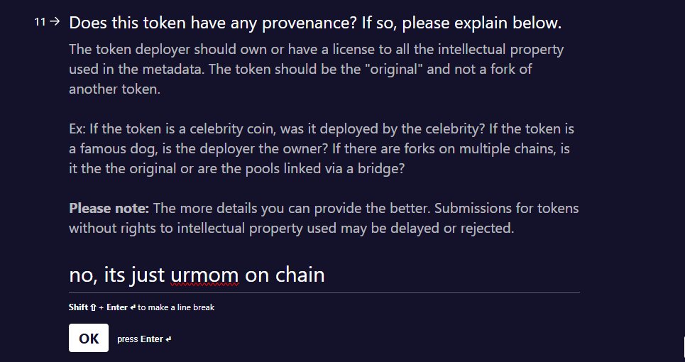 i wanted do urmom a favor so i submitted an application to get $urmom listed on <a href="/moonshot/">Moonshot</a> 

i think i did it properly