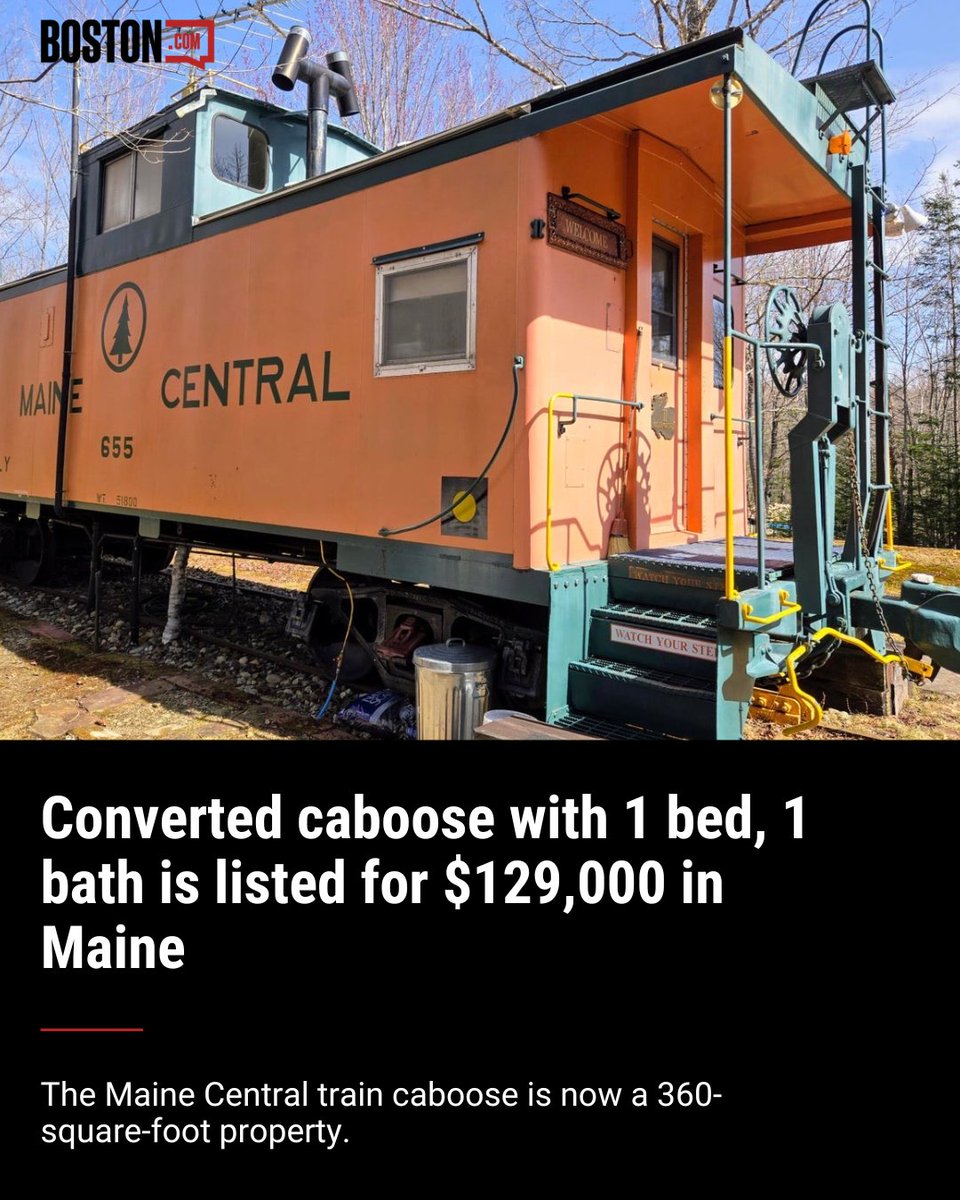 This Maine Central train caboose is now a 360-square-foot property. trib.al/h7PQRYc