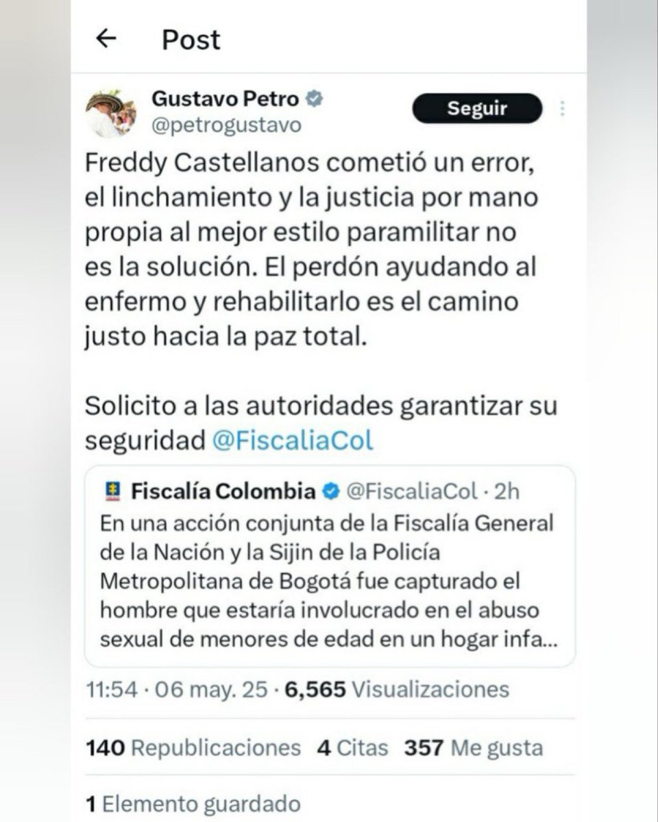 Criticolombia2's tweet photo. Petro trinó que hay que perdonar al violador que abusó sexualmente de menores de edad en un hogar infantil en el sur de Bogotá y luego borró el trino. Nos gobierna un tremendo hp! https://t.co/9xQI000SPs