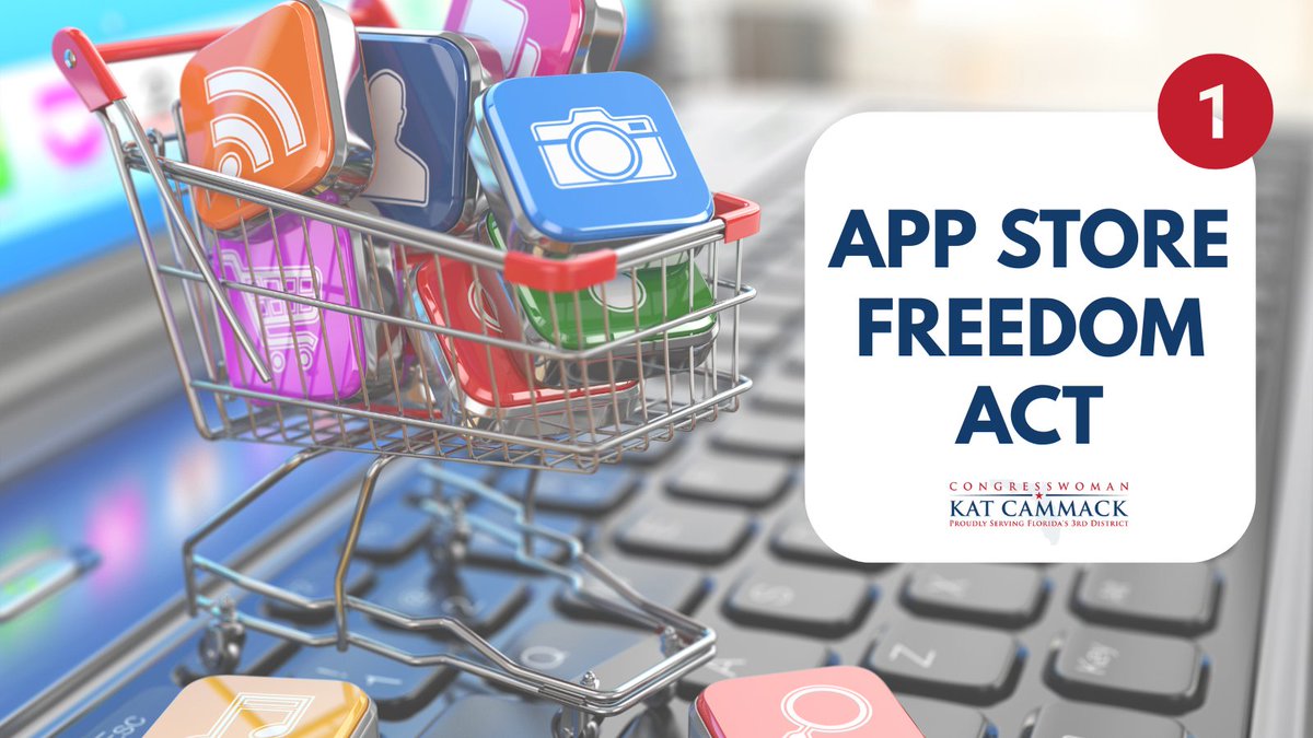 RepKatCammack's tweet photo. This afternoon, Rep. Cammack introduced the App Store Freedom Act, a bill to promote competition and protect consumers. We must continue to hold Big Tech accountable and allow all players to enter the field without anti-competitive practices on major app store marketplaces. ⬇️

https://t.co/CilI2NVatP