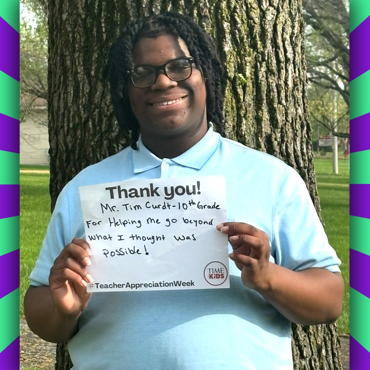 Our #TeacherAppreciationWeek celebration continues! DJ, our November 2023 Kid of the Month, from Missouri, wants to recognize a teacher who goes above and beyond. tfk.news/4k9glyR

Tell us: How do your teachers help you go the extra mile?