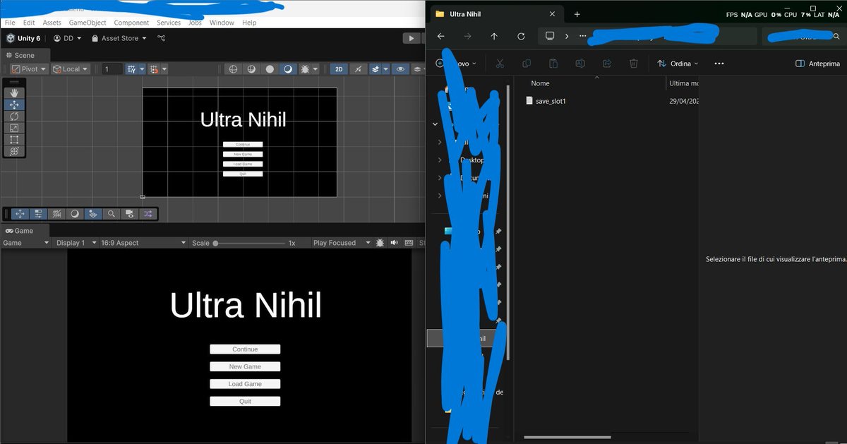 durge_developer's tweet photo. OH. MY. GOD.
The saving system works!!! 😭😭😭
I finally got it running in Ultra Nihil and it actually saves and loads properly!
This took me forever to understand and debug. Massive win for today!
#GameDev #IndieDev #Unity3D #SaveSystem #UltraNihil #DevLog #MadeWithUnity https://t.co/pc67IepO4c