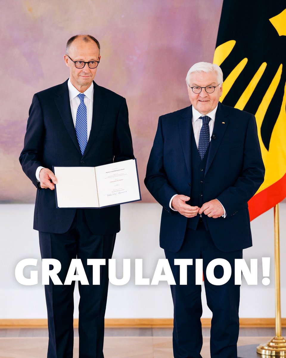 seeheimer's tweet image. Herzlichen Glückwunsch, Friedrich Merz!
Heute wurde Friedrich Merz vom Deutschen Bundestag zum neuen Bundeskanzler gewählt und anschließend von Bundespräsident Frank-Walter Steinmeier offiziell ernannt. Wir wünschen ihm alles Gute und eine glückliche Hand für diese…