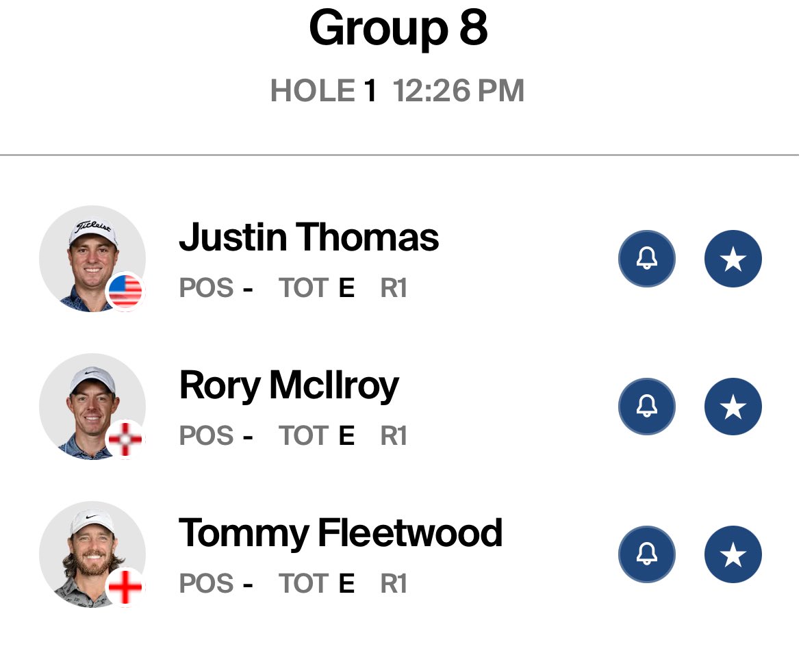 JTLegion_'s tweet photo. 🚨#TEETIMES are out for the 1st two rounds of the @TruistChamp and we have ourselves one HELL of a group! I can’t wait for this. Most everyone has JT and Rory as a favorite this week!

Let’s have a week boys!
@TrackingRory 
@FleetwoodLegion https://t.co/qhfG7yG6ac