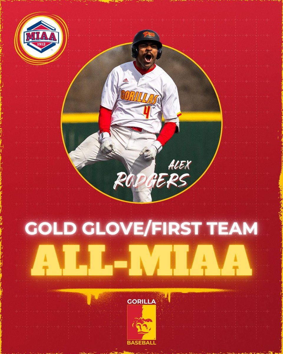 🚨1ST TEAM ALL-MIAA🚨

OF Alex Rodgers earns 1st team All-MIAA honors AND is an MIAA Gold Glove selection for the Gorillas 🦍⚾