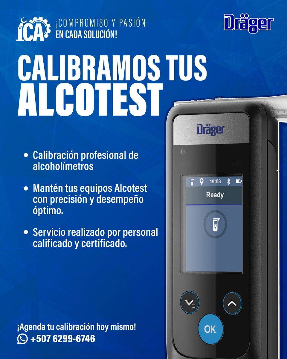 ICAutomatizados's tweet photo. ¿Tu equipo Alcotest necesita mantenimiento?
🔧 ¡Nosotros lo calibramos por ti!
Conserva la exactitud y el óptimo desempeño de tus alcoholímetros con nuestro servicio especializado.
✅ Personal calificado
✅ Procedimientos certificados

¡Agenda tu calibración hoy! https://t.co/Sp7hpunEBO