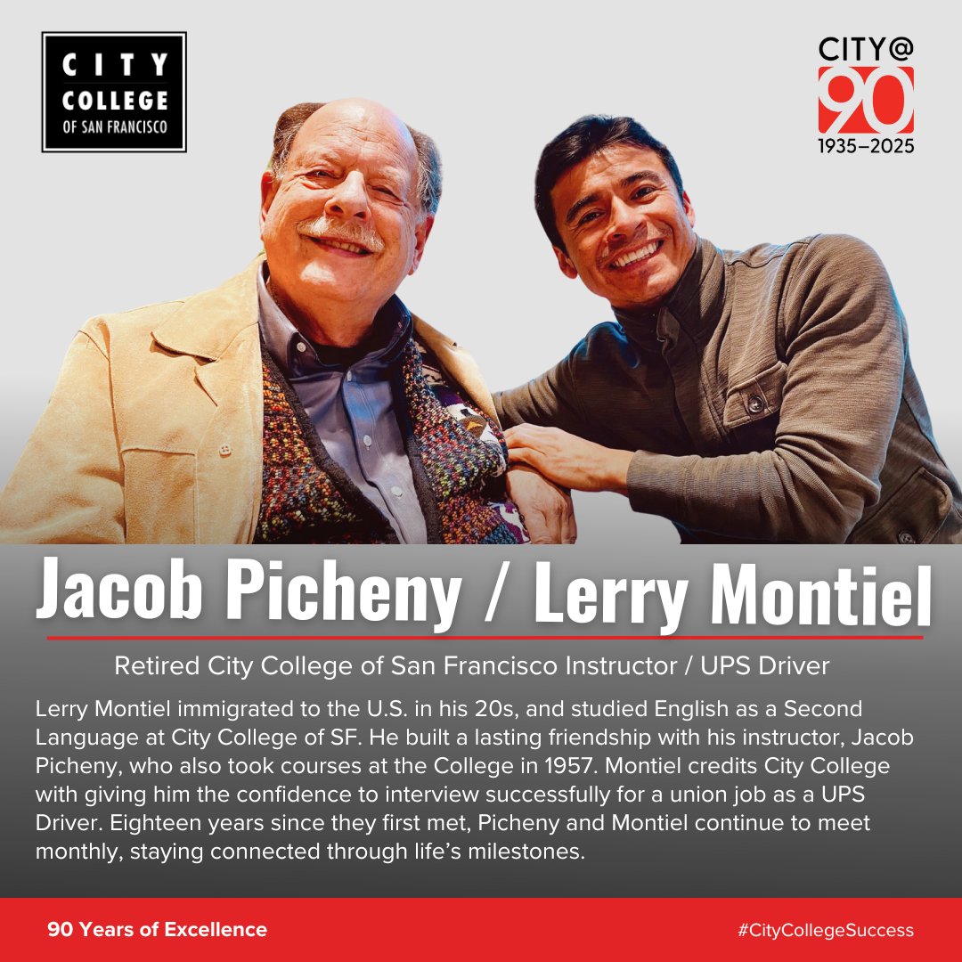 Montiel credits CCSF with giving him confidence to interview successfully for a union job with UPS. “I’m in touch with my City College ESL (English as a Second Language) Instructor Jacob Picheny, now retired. We’ve had each other’s back through life’s milestones for 18 years.”