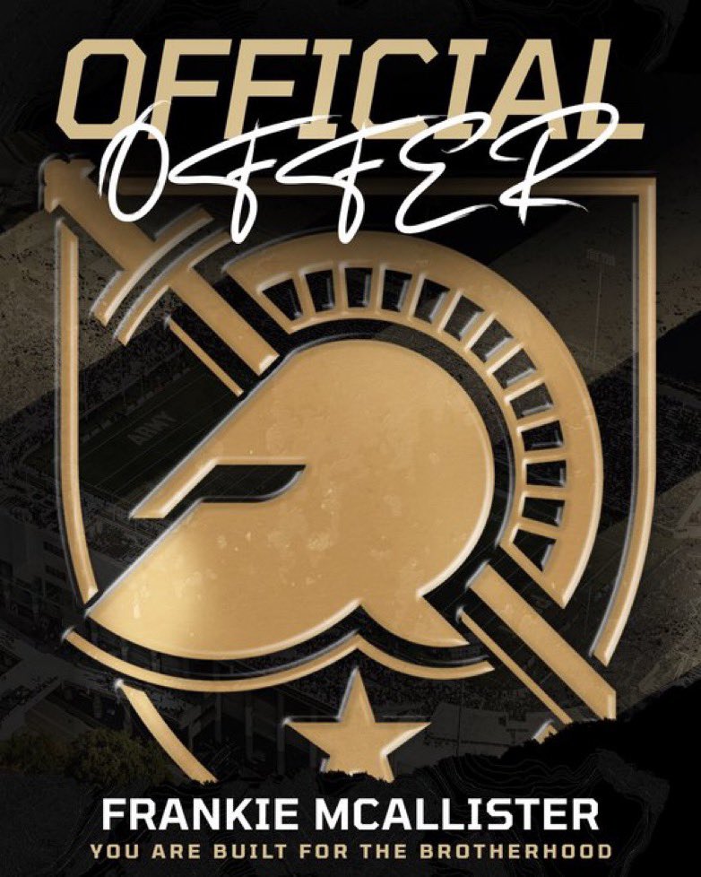 Frankie McAllister (@fmcallister21) on Twitter photo Iβm very grateful to have received my first D1 offer from <a href="/ArmyWP_Football/">Army Football</a> Thank you to everyone whoβs supported me.
<a href="/FootballSFD/">DeSales Football</a> <a href="/Coach_romero18/">Dane Romero</a> <a href="/AllenTrieu/">Allen Trieu</a> <a href="/JaredLuginbill/">Jared Luginbill</a> <a href="/247recruiting/">247Sports Recruiting</a> <a href="/One11Recruiting/">One11 Recruiting</a> Iβm very grateful to have received my first D1 offer from <a href="/ArmyWP_Football/">Army Football</a> Thank you to everyone whoβs supported me.
<a href="/FootballSFD/">DeSales Football</a> <a href="/Coach_romero18/">Dane Romero</a> <a href="/AllenTrieu/">Allen Trieu</a> <a href="/JaredLuginbill/">Jared Luginbill</a> <a href="/247recruiting/">247Sports Recruiting</a> <a href="/One11Recruiting/">One11 Recruiting</a>