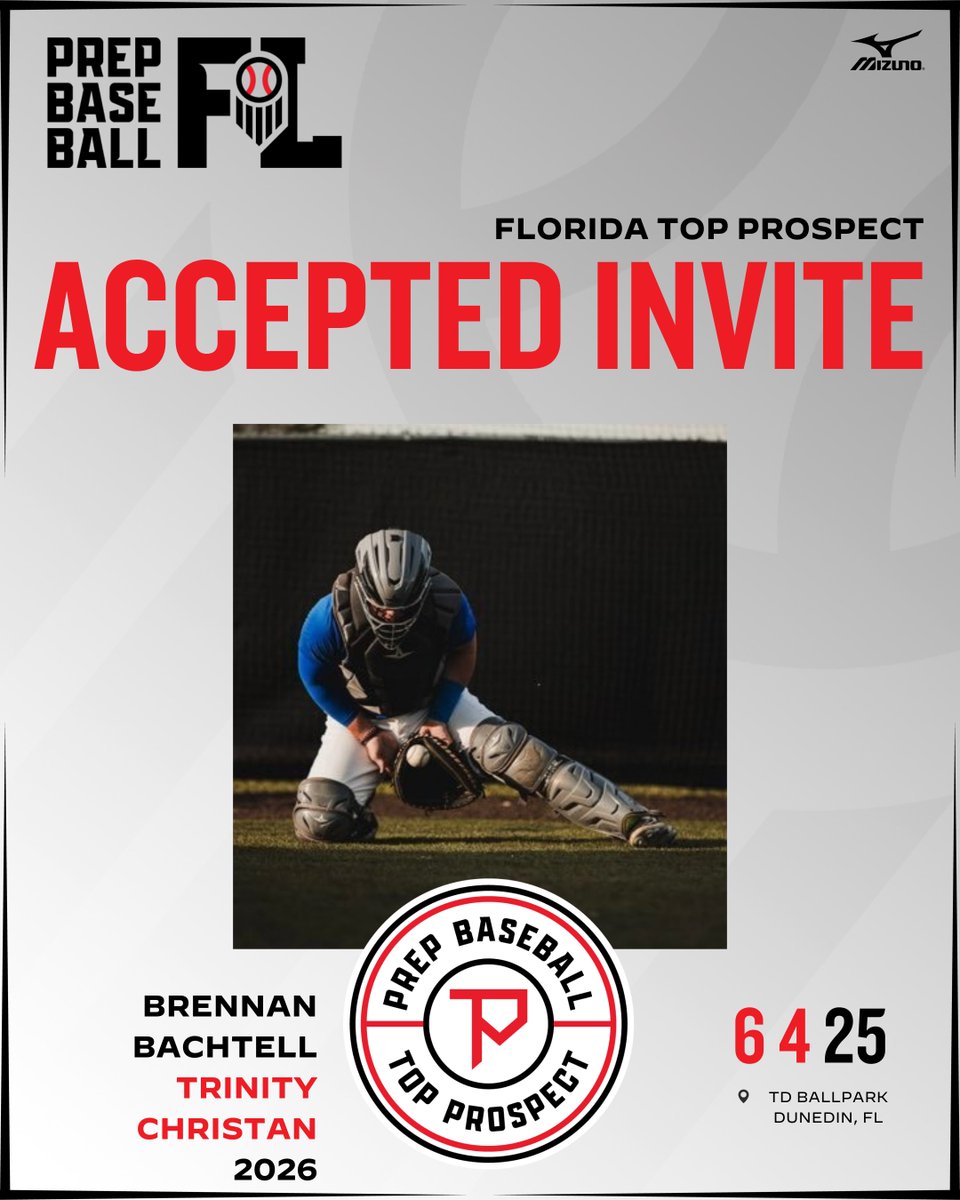 Prep Baseball Florida (@prepbaseballfl) on Twitter photo ๐๐จ๐ฉ ๐๐ซ๐จ๐ฌ๐ฉ๐๐๐ญ ๐๐๐ฆ๐๐ฌ โ๏ธ
'26 Brennan Bachtell (<a href="/brennanbachtell/">Brennan Bachtell</a>) will be at the FL Top Prospect Games, June 4 at TD Ballpark.
#FLTPG25 will serve as the main identifier for the '25 Future Games & Southeast Super Sophomore Games.
Request invite โคต๏ธ ๐๐จ๐ฉ ๐๐ซ๐จ๐ฌ๐ฉ๐๐๐ญ ๐๐๐ฆ๐๐ฌ โ๏ธ
'26 Brennan Bachtell (<a href="/brennanbachtell/">Brennan Bachtell</a>) will be at the FL Top Prospect Games, June 4 at TD Ballpark.
#FLTPG25 will serve as the main identifier for the '25 Future Games & Southeast Super Sophomore Games.
Request invite โคต๏ธ