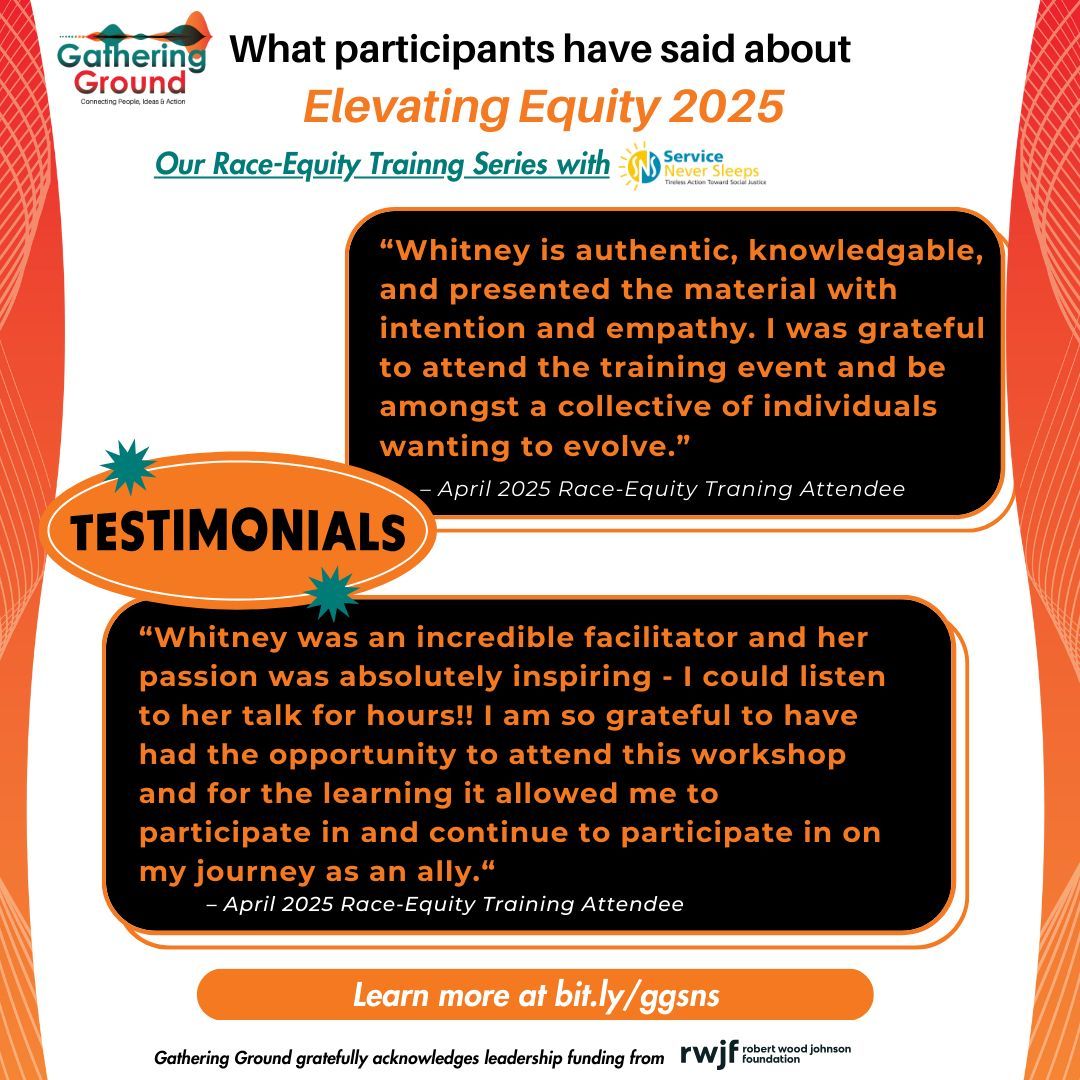 Our Race-Equity Training Series, as part of our Elevating Equity Programming, continues next week as Whitney Parnell, Founder &amp; CEO of Service Never Sleeps, leads "White Supremacy 101" and "Bias &amp; Microaggressions". Head to bit.ly/ggsns to learn more and register!