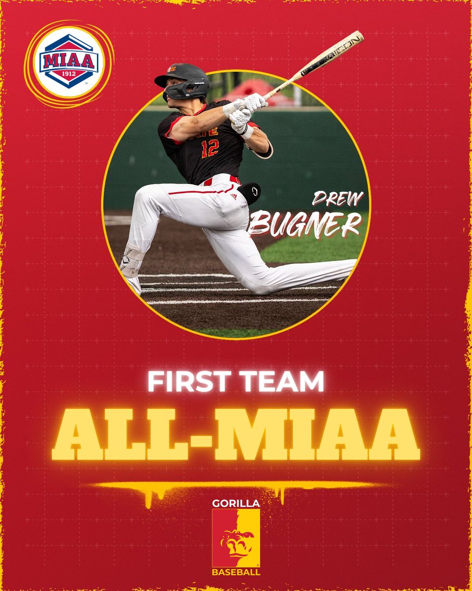 🚨1ST TEAM ALL-MIAA🚨

Drew Bugner earns 1st team All-MIAA honors as a utility player for the Gorillas 🦍⚾