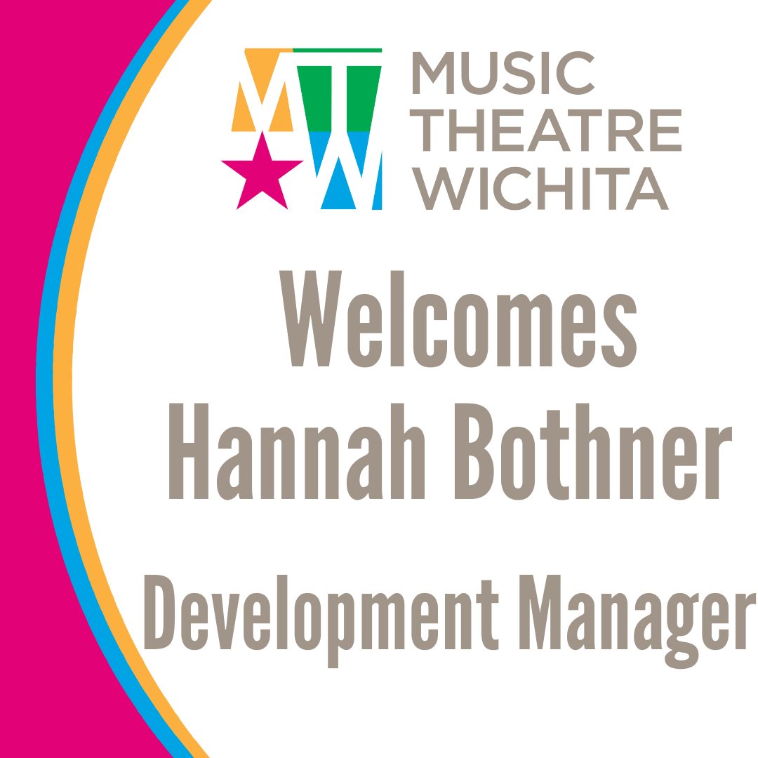 Music Theatre Wichita welcomes Hannah Bothner! We're so excited to have Hannah on board as our Development Manager, connecting donors and sponsors with the opportunities we have for support. 
#mtwichita