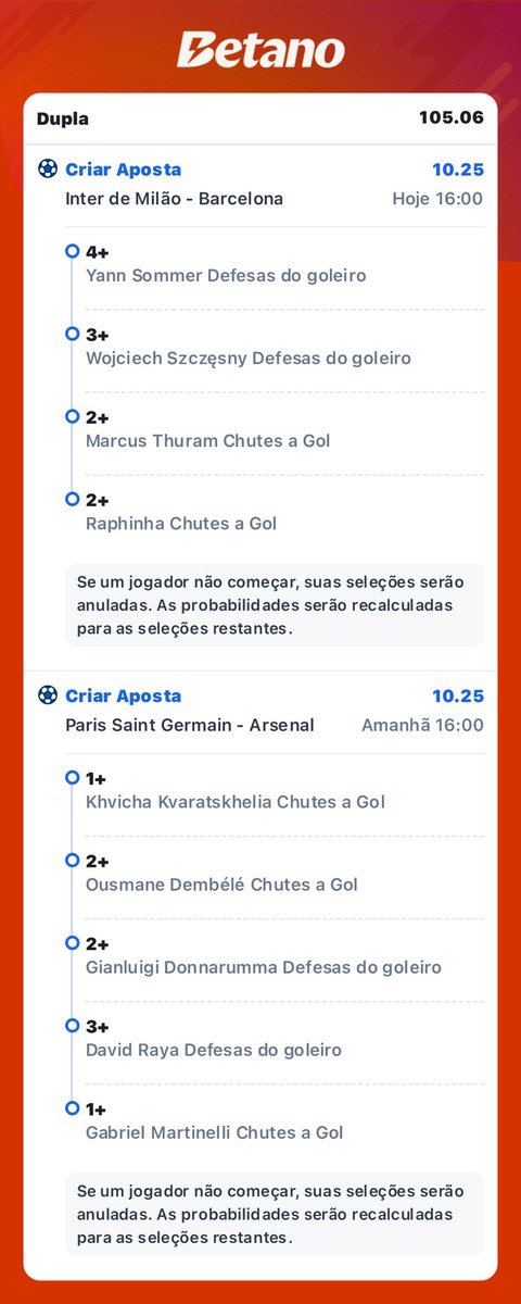TonyTipsHz's tweet image. Façam as duas separadas também, é no “impossível” que a gente ganha dinheiro 😂

📈 ODD 10.25
⚽️ Barcelona X Inter de milão
⏰ 06/05 16:00

📈 ODD 10.25
⚽️ Arsenal X Psg
⏰ 07/05 16:00

Múltiplas:
📈 ODD 105.06
⚽️ Barcelona X Inter de milão
⚽️ Arsenal X Psg
⏰ 06/05 16:00
⏰…