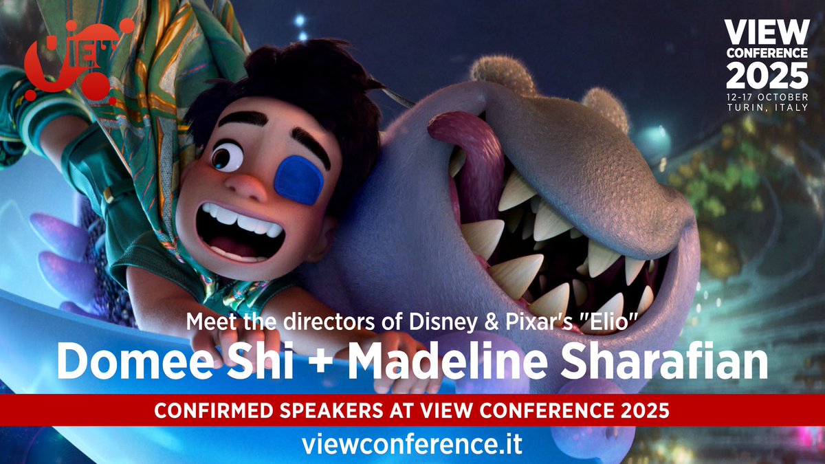 VIEW Conference (@viewconference) on Twitter photo <a href="/ViewConference/">VIEW Conference</a> is proud to announce that the spectacular directors of Pixar’s #elio, #domeeshi & #maddiesharafian, are confirmed speakers.
Join us!
viewconference.it/pages/registra…
#savethedate
12-17 Oct
#animation #vfx #games #ai #cgi #film #art #realtime #vr #ar #xr #mr <a href="/ViewConference/">VIEW Conference</a> is proud to announce that the spectacular directors of Pixar’s #elio, #domeeshi & #maddiesharafian, are confirmed speakers.
Join us!
viewconference.it/pages/registra…
#savethedate
12-17 Oct
#animation #vfx #games #ai #cgi #film #art #realtime #vr #ar #xr #mr