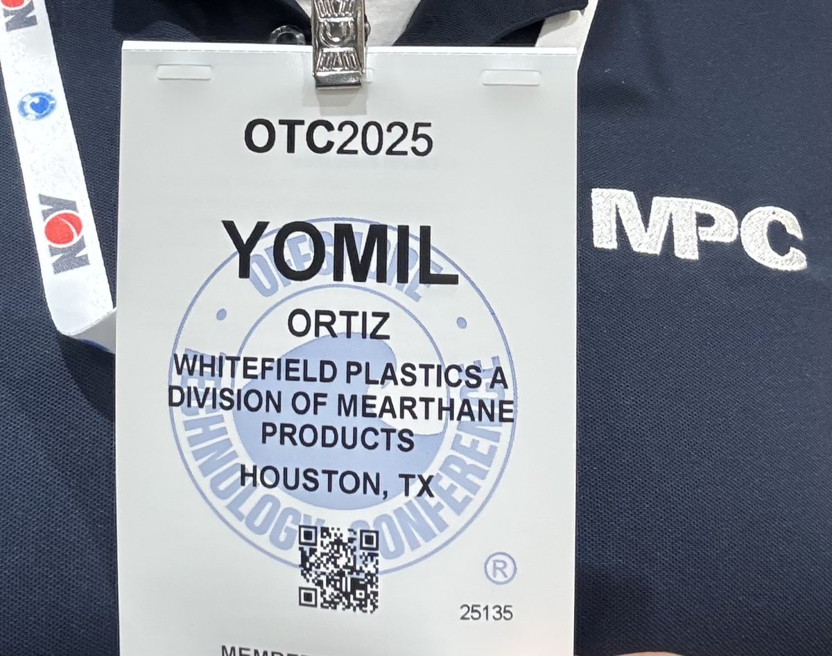 MearthanePC's tweet image. 🚨MPC&apos;s at #OTC2025!
Yomil Ortiz from our Houston facility is walking the floor, connecting with energy pros and exploring the latest in offshore innovation.

📍 At #OTC? Say hello!
🔗Learn more about our custom polyurethane solutions: bit.ly/4jIE8Gf

#OffshoreTechnology