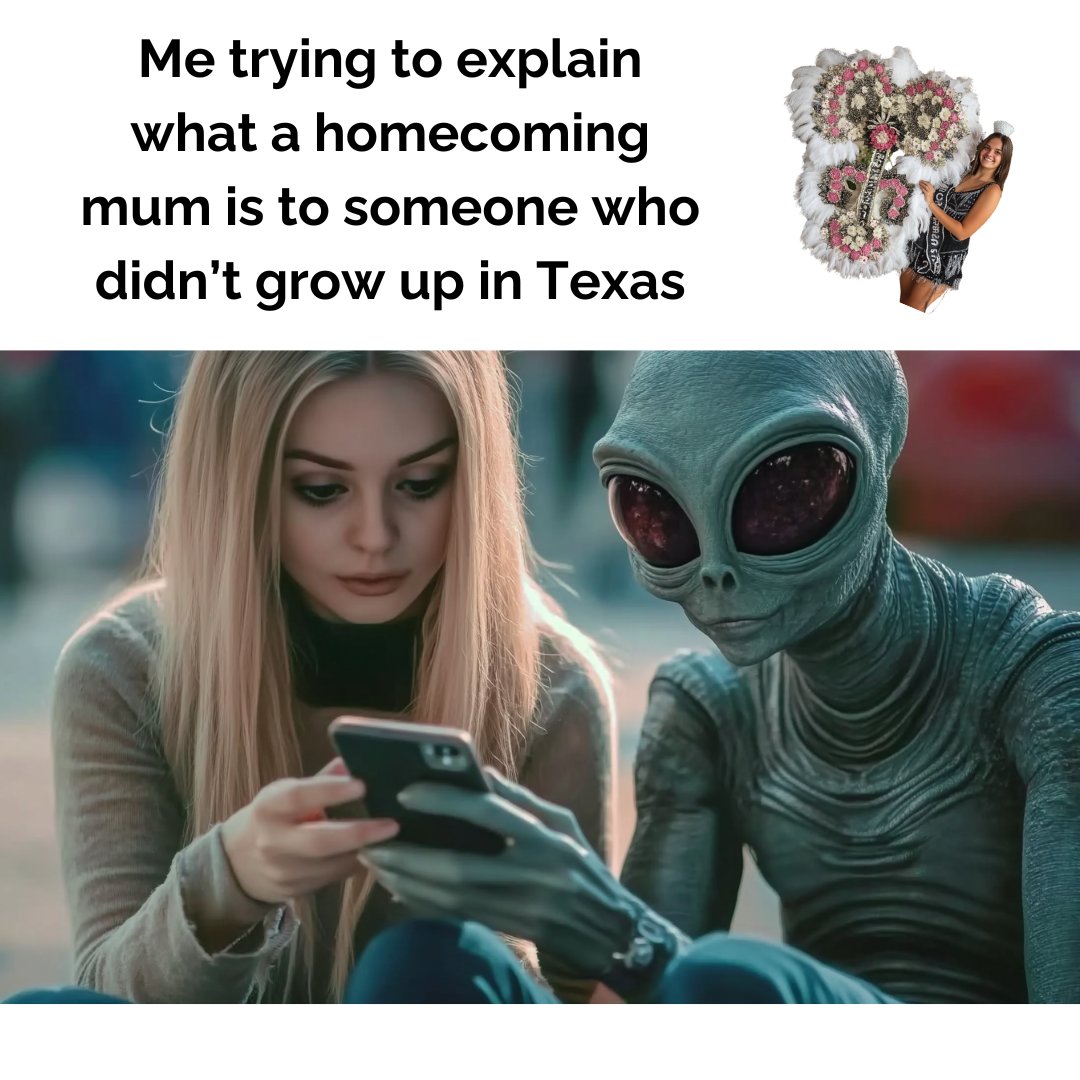 TexasSpaces's tweet photo. If you know, you know 🤷♀️. If you don’t… good luck explaining a Texas homecoming mum to outsiders 👽🌸.#Texas #TX #LoneStarState #HomecomingMum #TexasTraditions #OnlyInTexas #TexasHighSchool https://t.co/QZZNtDWdG1