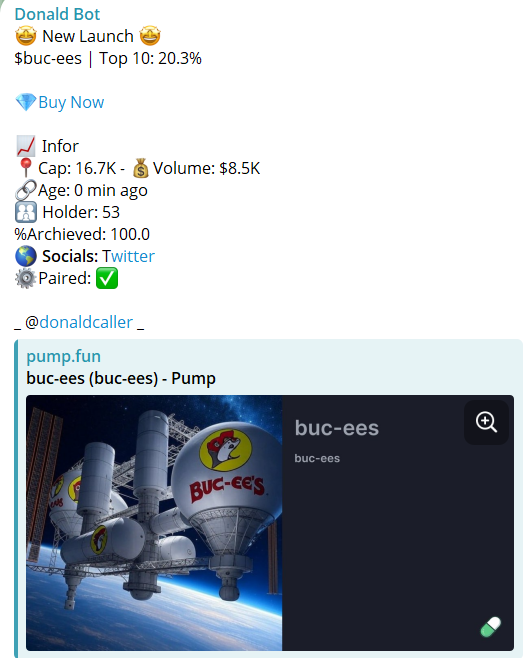 donaldcaller's tweet photo. wPXgHLcxJHC4eGfbKVopSaueWwtxRcfjkxkXarCpump
💥 $buc-ees doubled up — X2.0 from the call!
📍 From $16.7K → $33.4K
Quick flip for early degen pit-stoppers 🛻⛽
#bucEEs #urmom #Solana #Alive #ASS https://t.co/ijmh98o9WX