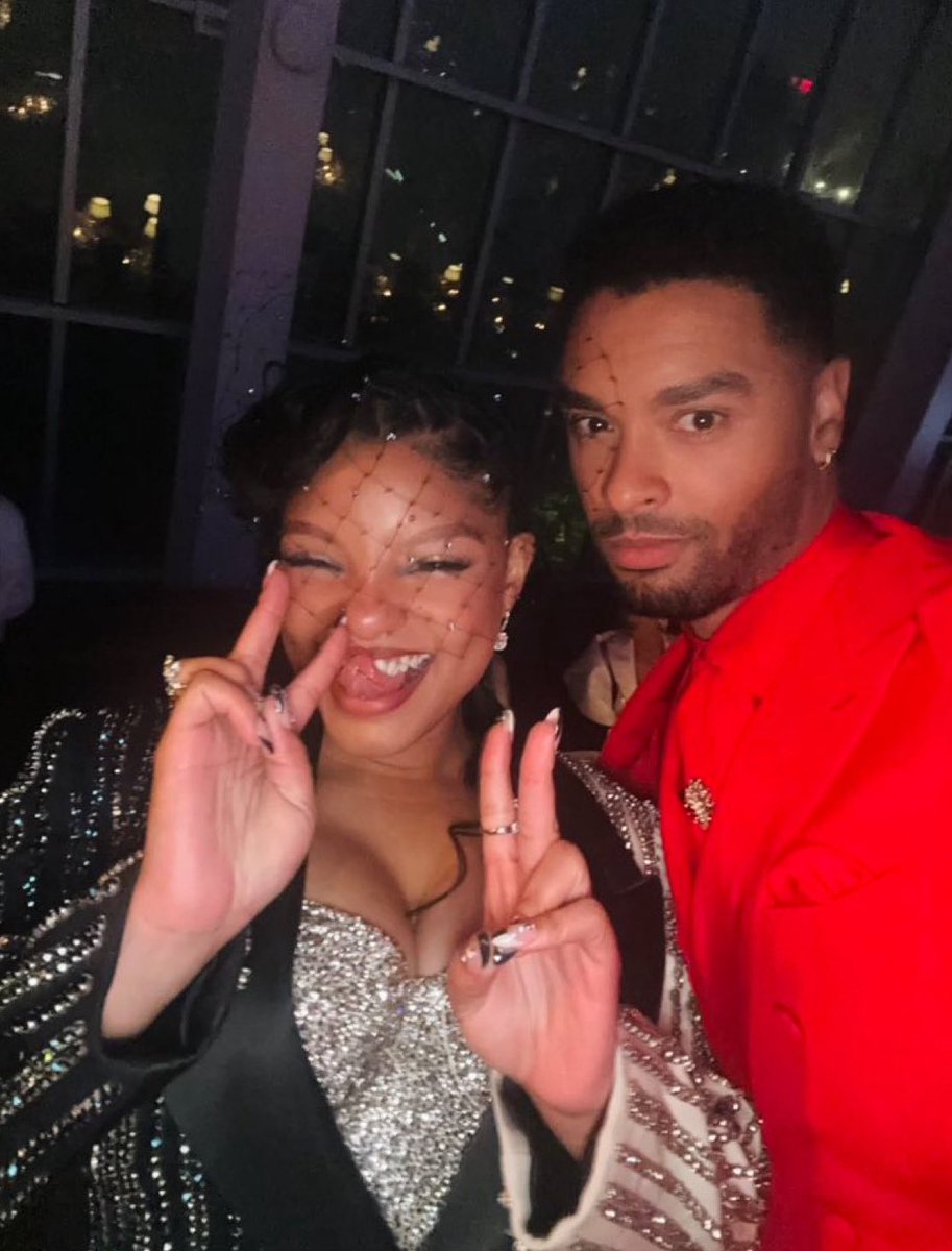 Halle Bailey and Regé-Jean Page at the #MetGala 📸