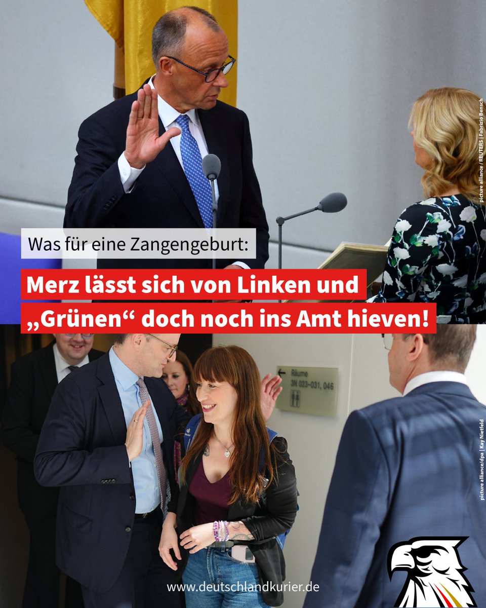 Was für eine Zangengeburt: Merz lässt sich von Linken und „Grünen“ doch noch ins Amt hieven!

Friedrich Merz ist der zehnte Kanzler der Bundesrepublik Deutschland. Der CDU-Wahlbetrüger  tritt sein Amt schwer beschädigt an – als der erste Kanzler, der nicht gleich im ersten