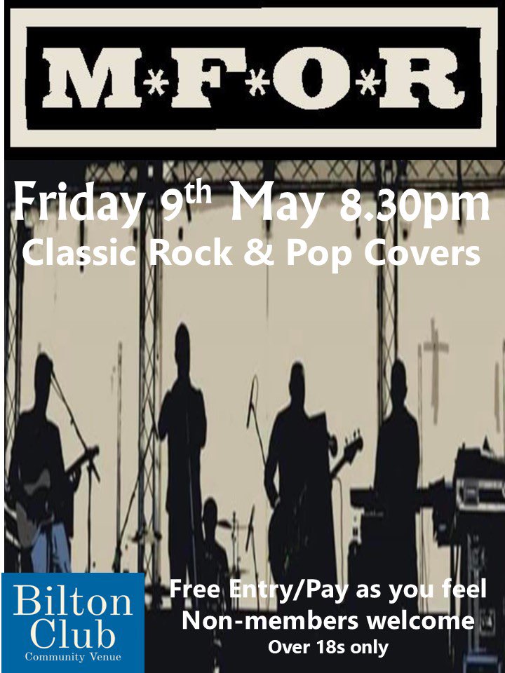 This Friday - local monsters of rock MFOR! #Harrogate