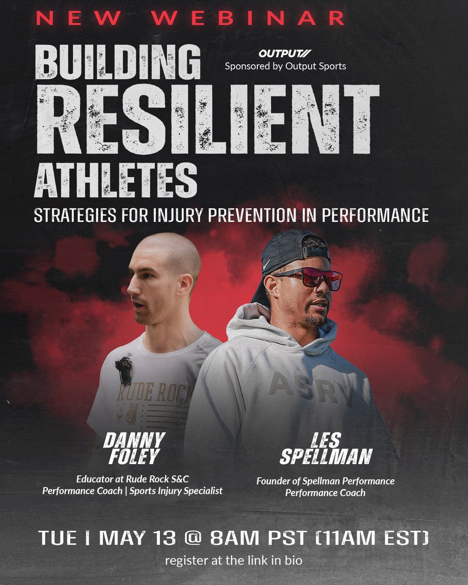 Universal Speed Rating (@universal_speed) on Twitter photo NEW WEBINAR
Join us next week to listen to <a href="/danny_ruderock/">Danny Foley</a> and <a href="/les7spellman/">Les Spellman</a> discuss strategies and systems to prioritize athlete health and get athletes ready to perform.
📆May 13th
⏰8 am PST / 11 am EST
📍Live on Zoom
Thanks to our sponsor @outputsports
Register below⬇️ NEW WEBINAR
Join us next week to listen to <a href="/danny_ruderock/">Danny Foley</a> and <a href="/les7spellman/">Les Spellman</a> discuss strategies and systems to prioritize athlete health and get athletes ready to perform.
📆May 13th
⏰8 am PST / 11 am EST
📍Live on Zoom
Thanks to our sponsor @outputsports
Register below⬇️