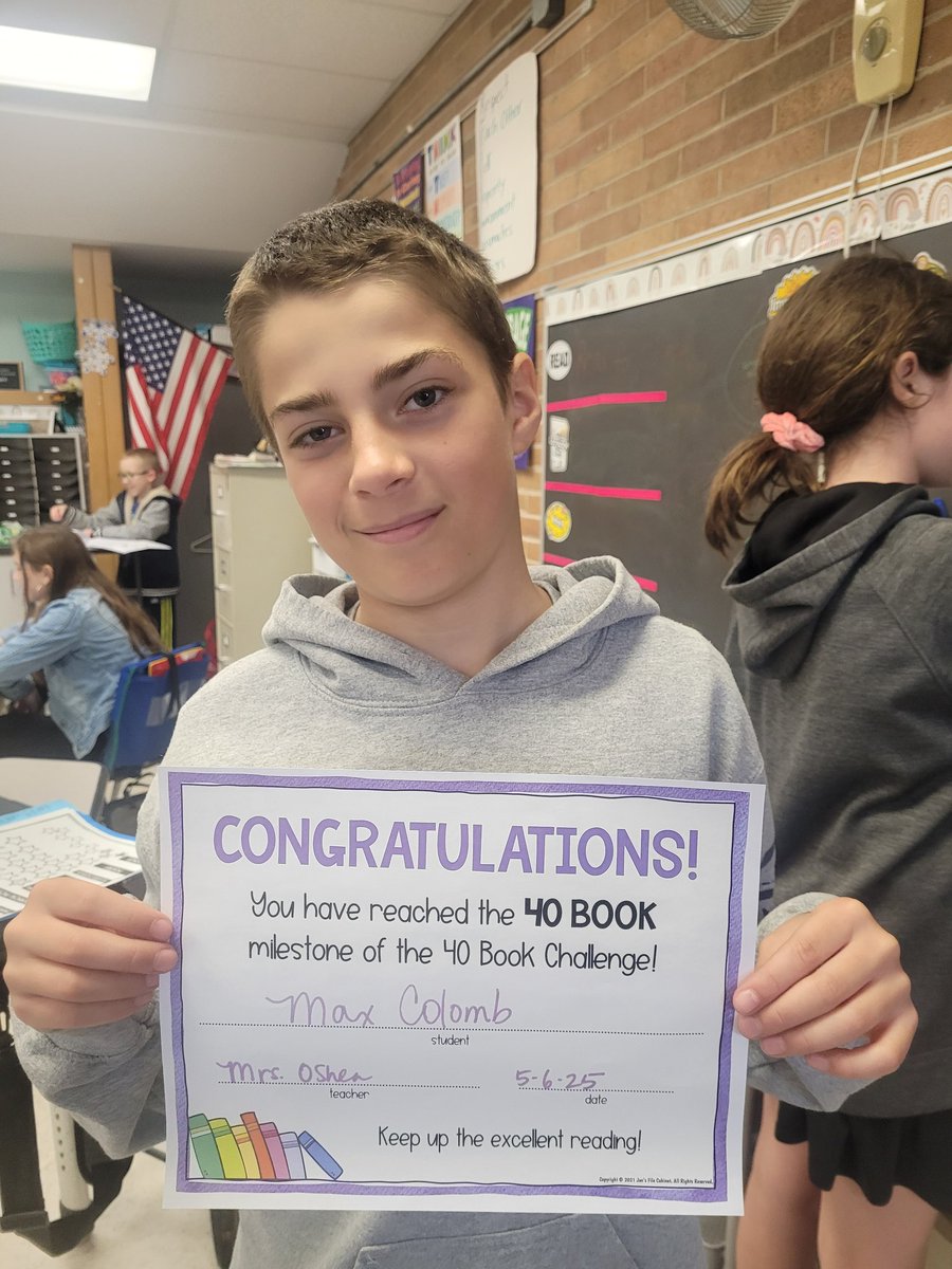 5AwithOShea's tweet image. Awesome job Max C. He is one of our latest #40BookChallenge earners. Way to go
#BeEvergreen