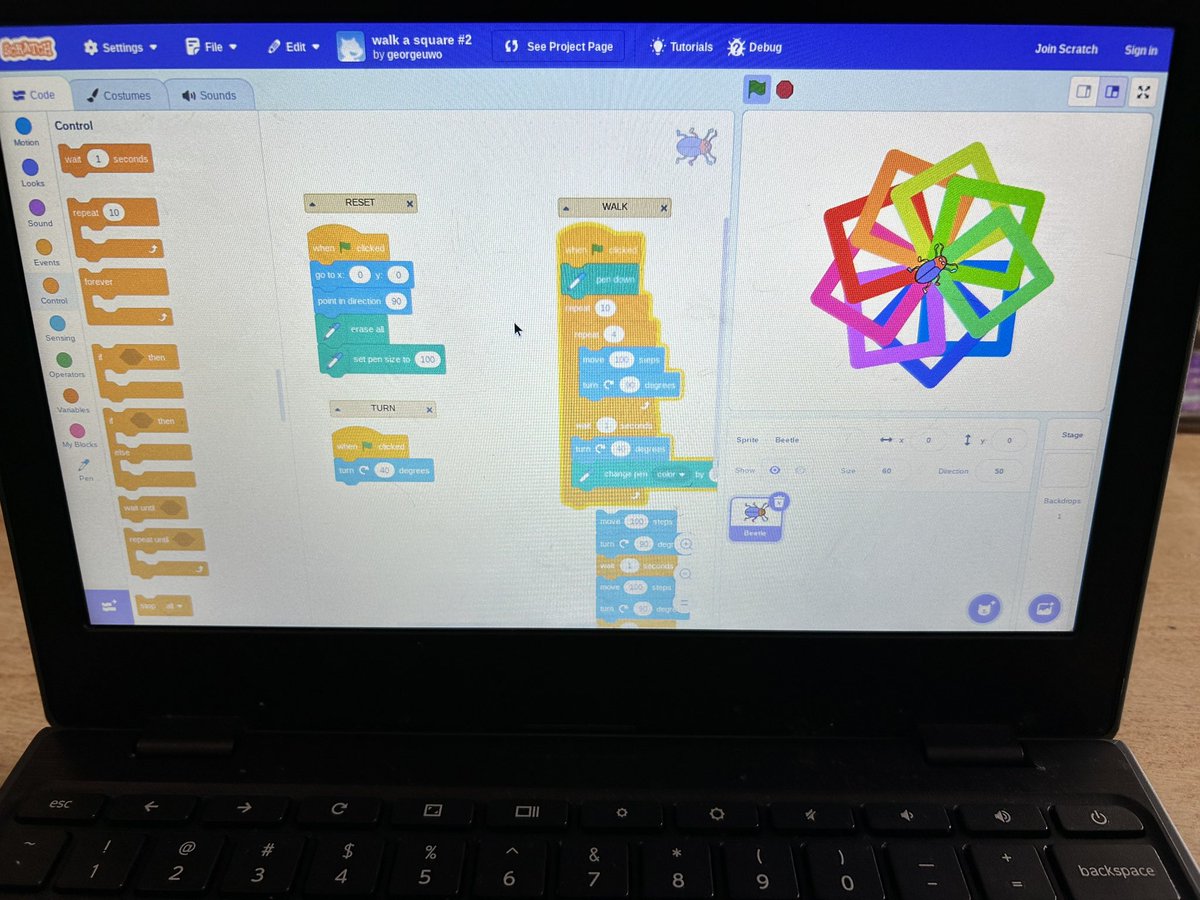 Exploring loops and nested loops with Scratch is a fun way to build logic and creativity! Students can create animations, patterns, or games—while learning key coding concepts without even realizing it. #dpmath
