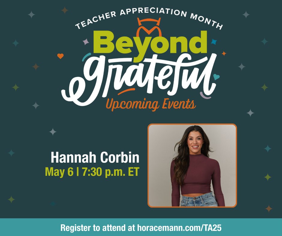 Don’t miss tonight’s session in our Beyond Grateful series! Founding Peloton instructor, Hannah Corbin, will lead us in a stretch session and share tips for taking care of yourself when you’re taking care of others. Learn more and see our full line up: horacemann.com/TA25