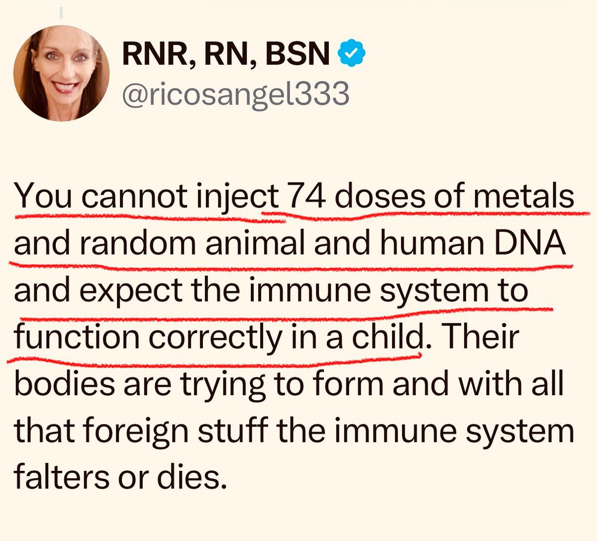 stopvaccinating's tweet image. Accurate: vaccines destroy immune function.