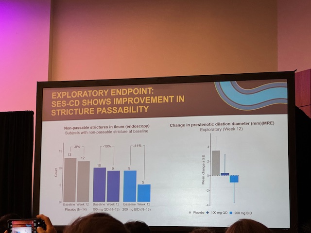 Cathy Lu (@cathylumd) on Twitter photo <a href="/IBD_FloMD/">Florian Rieder</a> promising phase 2a STENOVA interim results TGFb receptor antagonist, AGMB129, in symptomatic >/= 1 TI stricture.
👉TGF-b major pro-fibrotic growth factor.
➡️ mean 17.5 yrs CD, fcal 373, SESCD7
➡️sig ⬇️ fibrotic &inflamm pathway
➡️improved stricture passability <a href="/IBD_FloMD/">Florian Rieder</a> promising phase 2a STENOVA interim results TGFb receptor antagonist, AGMB129, in symptomatic >/= 1 TI stricture.
👉TGF-b major pro-fibrotic growth factor.
➡️ mean 17.5 yrs CD, fcal 373, SESCD7
➡️sig ⬇️ fibrotic &inflamm pathway
➡️improved stricture passability