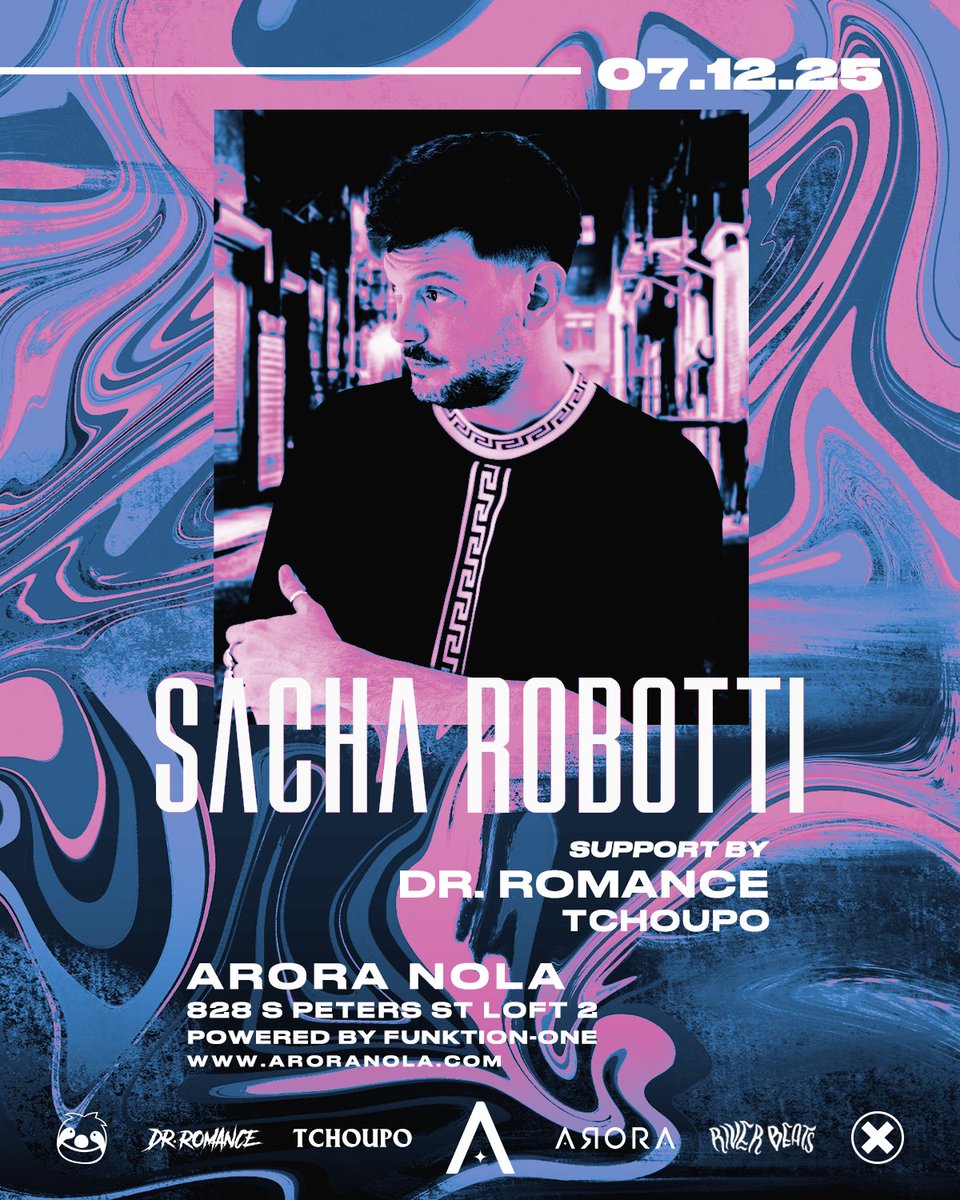 SACHA. SYNTHESIZED. 

SACHA ROBOTTI W/ SUPPORT FROM DR. ROMANCE + TCHOUPO.

SAT 07.12.25 | 21+
POWERED BY FUNKTION-ONE SOUND.
TIX ON SALE NOW IN BIO