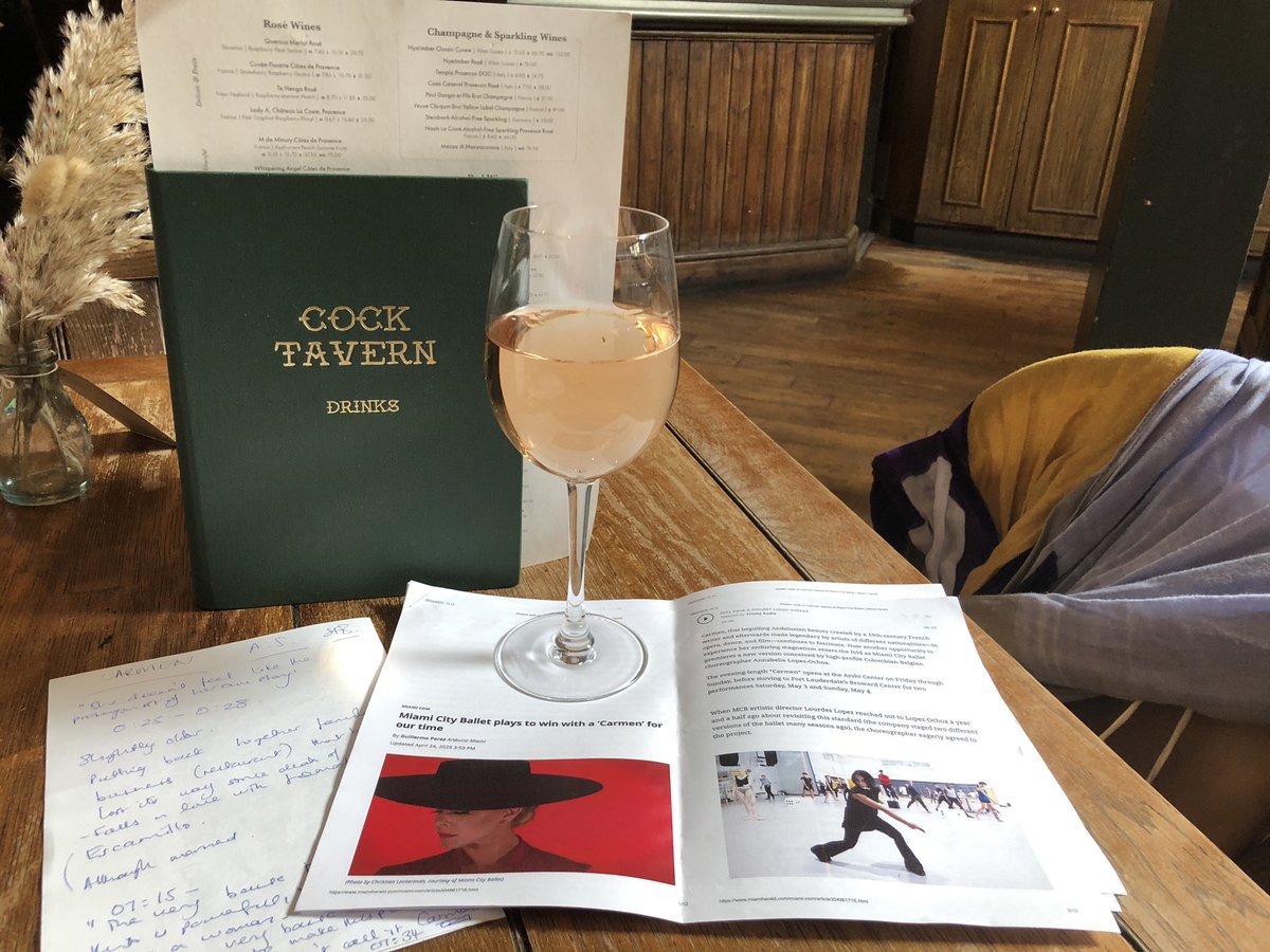 Enjoyed a lovely glass &amp; delicious quinoa stir fry <a href="/CockTavern/">Cock Tavern Fulham</a> today while working on a Carmen post 💃🏻🩰🤓📖😋 #Britishballetnowandthen