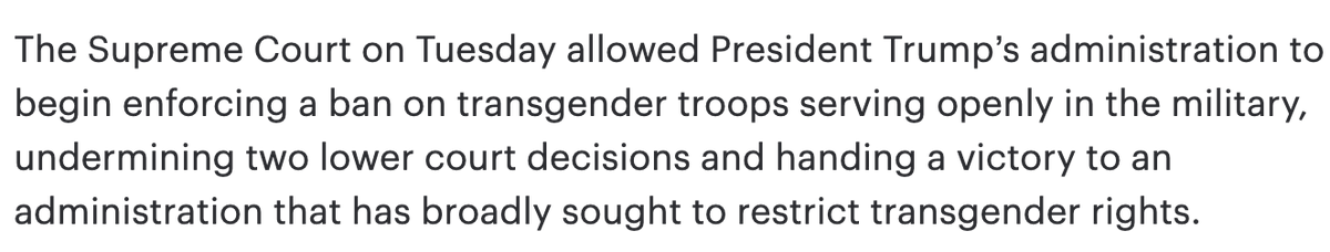 I'm not sure you could pack more biased prose into an opening sentence if you tried. My favorite is that SCOTUS is "undermining" the rulings of two lower courts.