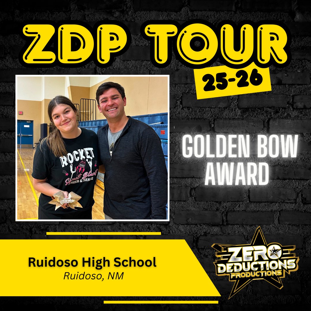 zerodeductions's tweet image. Dubs UP for Season 5 with the Ruidoso Warriors! 🙌🆙

The 25-26 ZDP Tour started off strong with a stunt camp with the Ruidoso High School cheer team! We loved seeing the drive and determination from these girls. It’s going to be a great season! 

#zerodeductionsproductions #ZDP