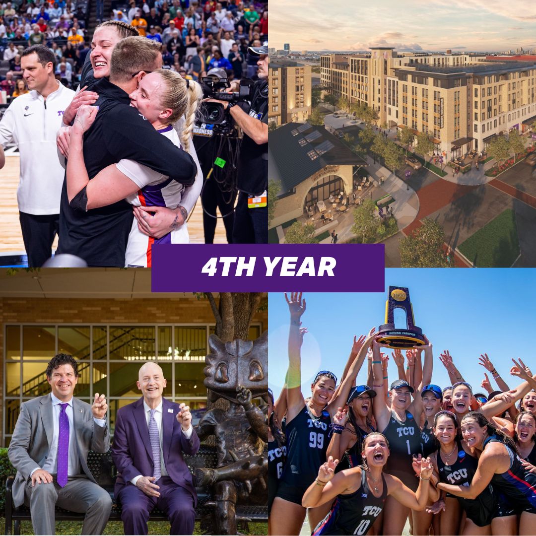 Four years and countless memories made. Class of 2025, we're going to miss you! 💜 #TCUgrad #TCU25