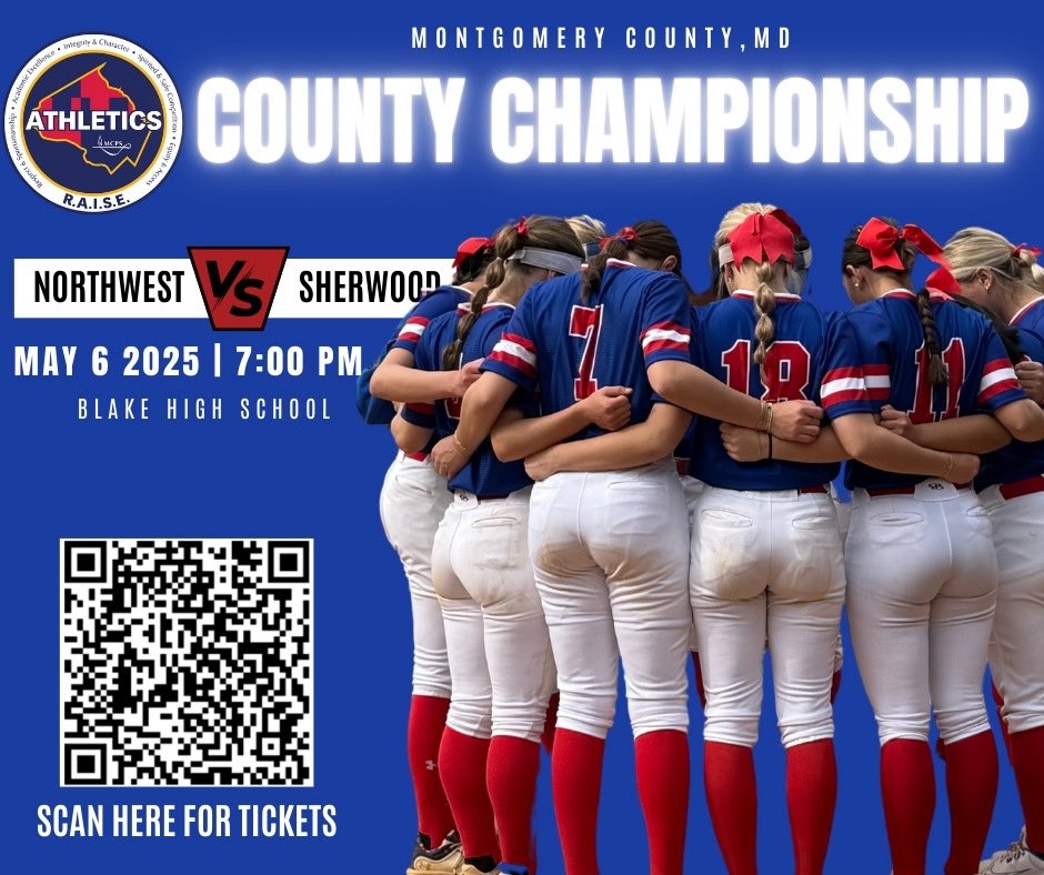 Sherwood Softball (@shsgirlssb) on Twitter photo 🚨 GAME DAY 🚨
Tonight we take on <a href="/NWJagSports/">NW Athletics</a> for the <a href="/MCPSAthletics/">MCPS Athletics</a> County Championship!
🆚 Northwest (14-1)
⏰ 7:00 PM
📍 Blake High School
🎟️ gofan.co/event/3590666?… 🚨 GAME DAY 🚨
Tonight we take on <a href="/NWJagSports/">NW Athletics</a> for the <a href="/MCPSAthletics/">MCPS Athletics</a> County Championship!
🆚 Northwest (14-1)
⏰ 7:00 PM
📍 Blake High School
🎟️ gofan.co/event/3590666?…