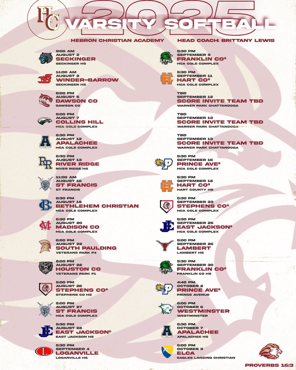 TN Mojo-Lewis/Hebron Christian/Brittany Lewis (@mojolewis) on Twitter photo ‘25 🥎 Season Schedule Drop ⬇️ <a href="/Softball_Hebron/">Hebron Softball</a> <a href="/hcaathletic/">HCA Athletics</a> <a href="/GDPsports/">Gwinnett Daily Post</a> <a href="/TheCoachesBoxGA/">Coaches Box Georgia</a> ‘25 🥎 Season Schedule Drop ⬇️ <a href="/Softball_Hebron/">Hebron Softball</a> <a href="/hcaathletic/">HCA Athletics</a> <a href="/GDPsports/">Gwinnett Daily Post</a> <a href="/TheCoachesBoxGA/">Coaches Box Georgia</a>
