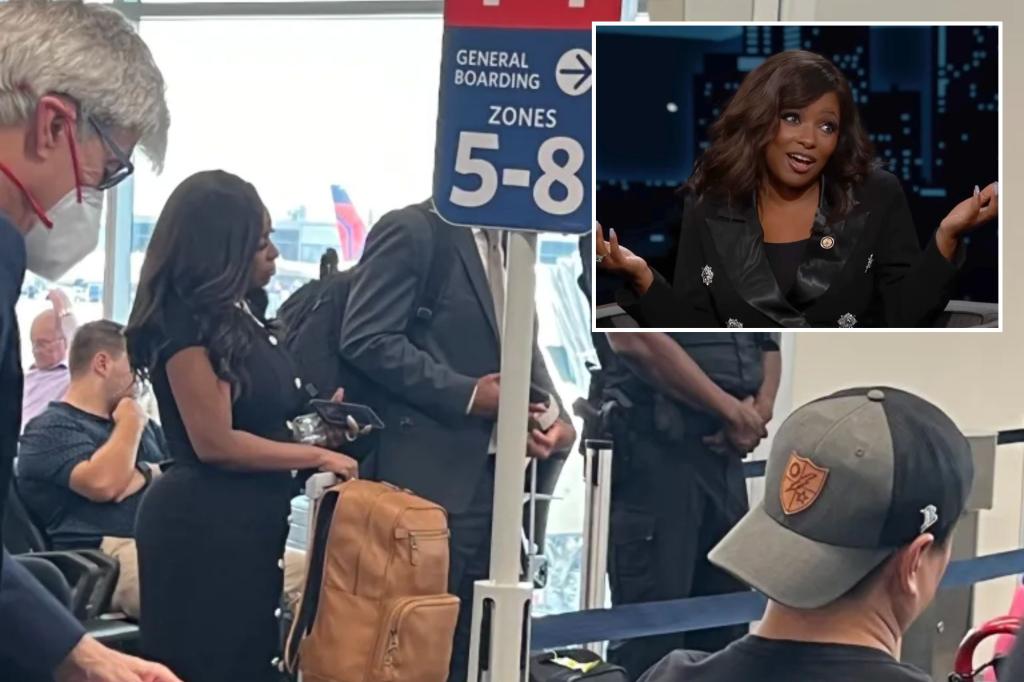 nypost's tweet image. Democratic Rep. Jasmine Crockett accused of ‘abusing her power’ at airport after she cut passengers in wheelchairs trib.al/Dscc1R8