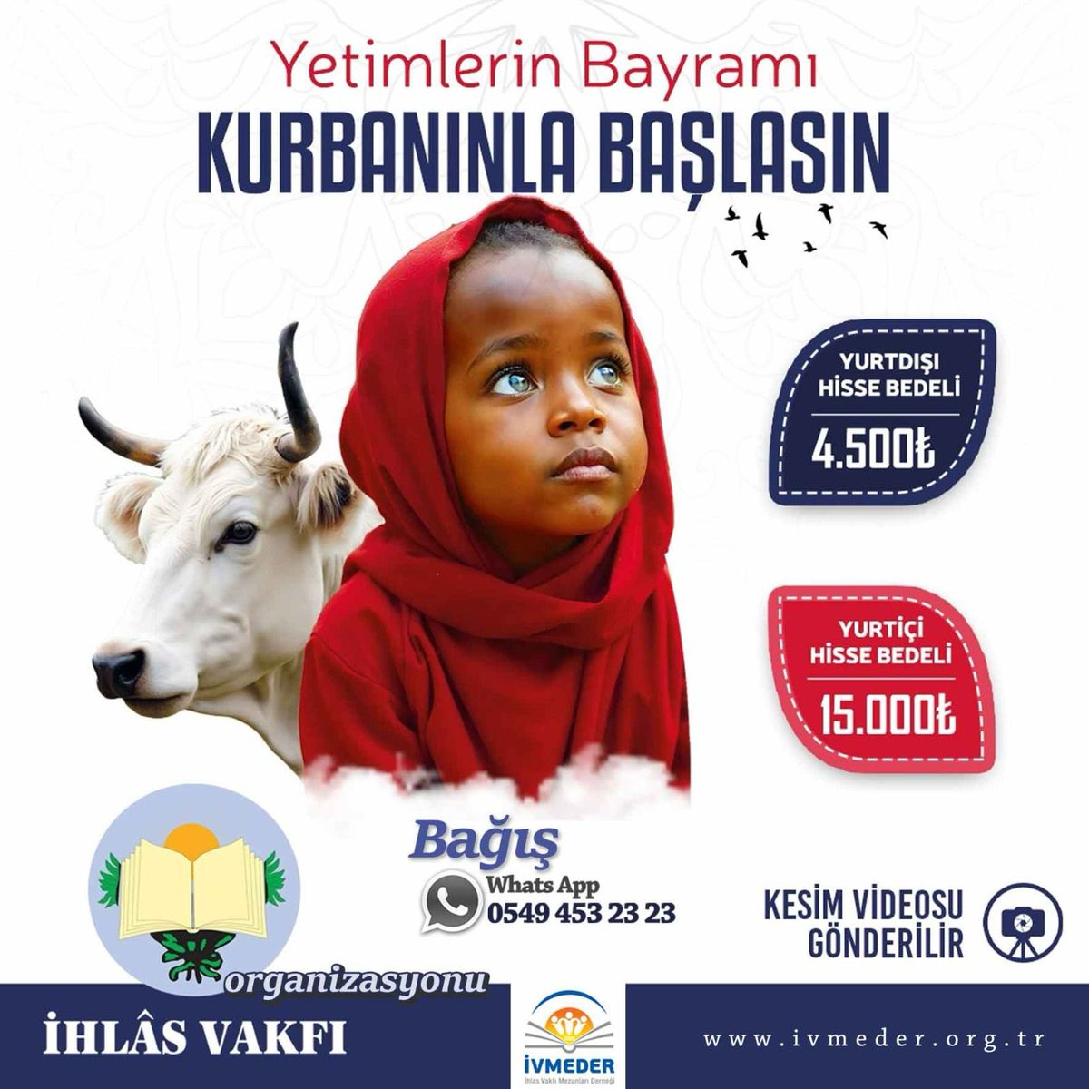 Kıymetli mezun arkadaşlar, Vakfımız bu sene de kurbanlarınızı muhtaçlara ulaştırıyor. İVMEDER olarak vekaletlerinizi  YURTLARIMIZA ulaştırabilir bu hayırlı işte bize ortak olabilirsiniz. Kurbanlarınız icin <a href="/ihlasvakfi/">İhlas Vakfı</a>