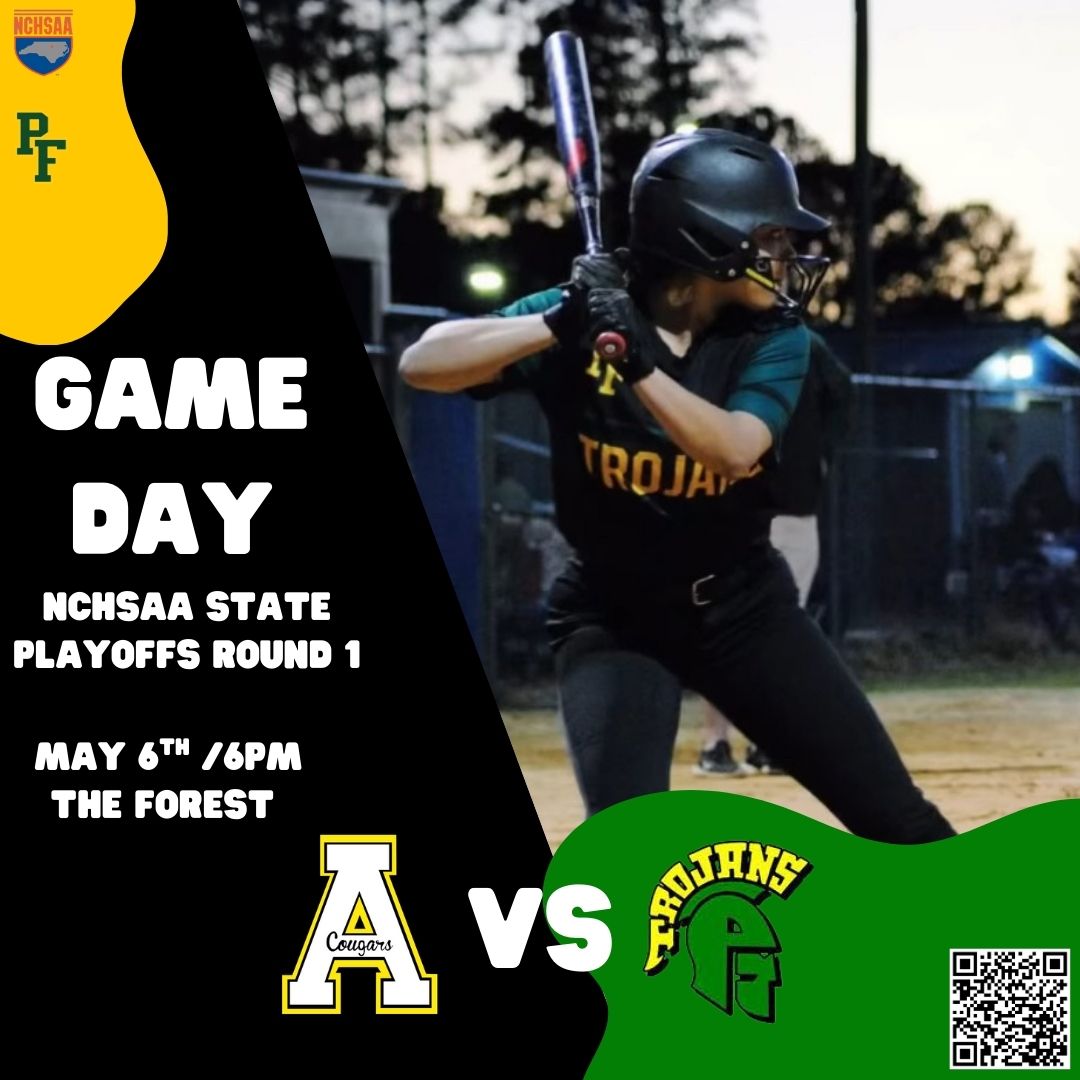 Head over to the 525 as your Lady Trojan Softball host Apex High School for the first round of the NCHSAA State Playoffs. First Pitch @ 6pm.
