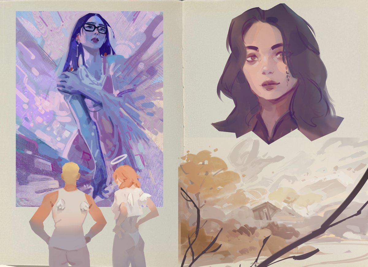 lor_baa's tweet image. some random doodles in my sketchbook recently~