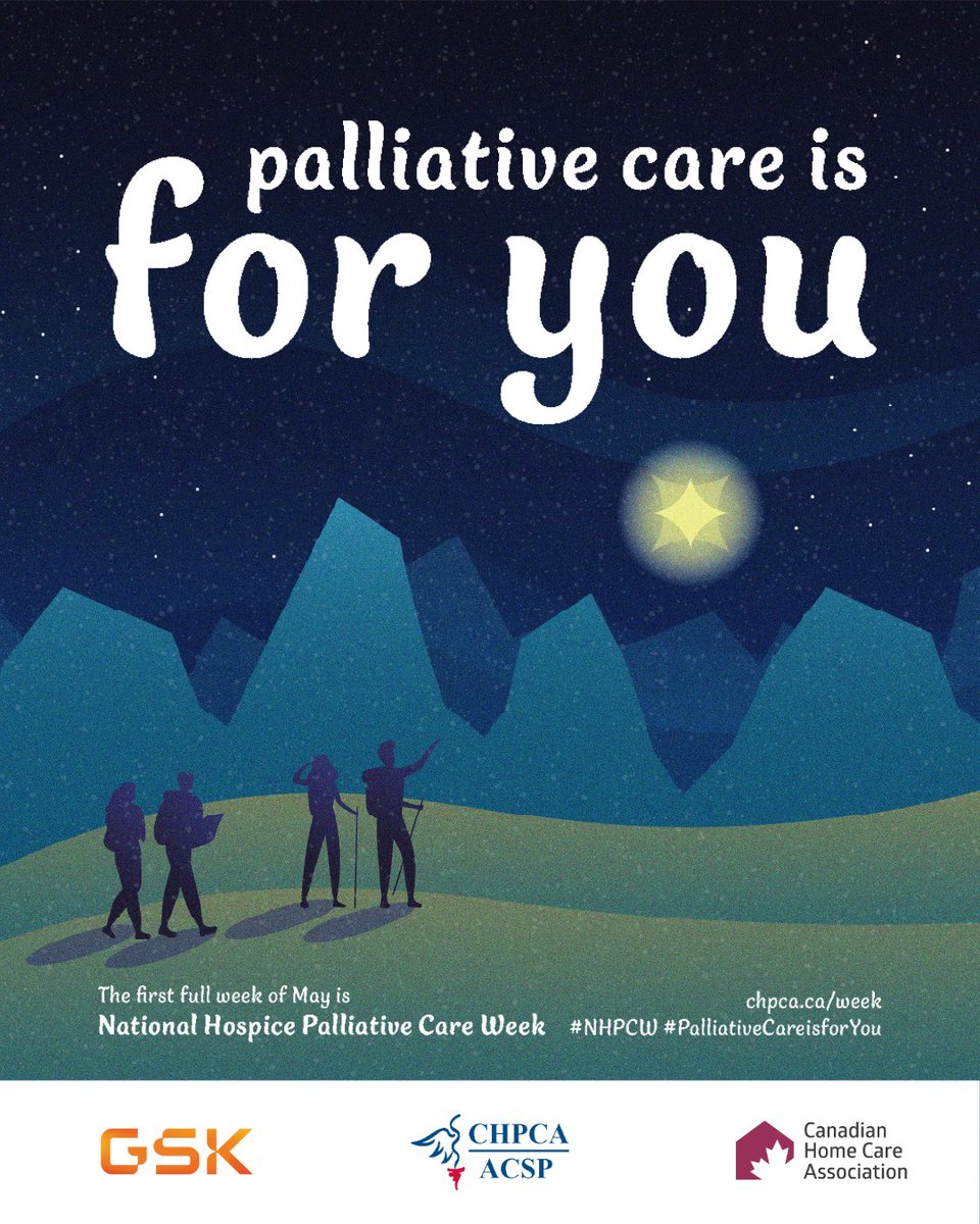 May 4 to 10 is National Hospice Palliative Care Week in   Canada.

Like the North Star guiding travelers, #PalliativeCareIsForYou to support #caregivers and their loved ones so you can navigate the illness journey together.
 
This #NHPCW, explore how the CHCA advanced support for