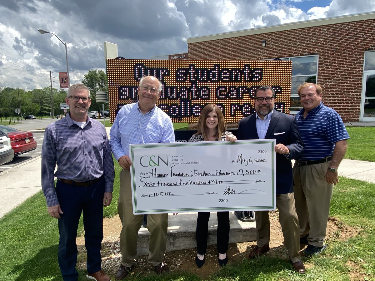 The Hanover Foundation for Excellence in Education is proud to announce a generous contribution from C &amp; N Banking in support of our mission to enhance educational opportunities for students within the Hanover Public School District.