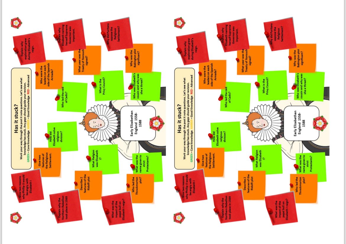 mrfitzhist's tweet image. Old but gold. ‘Has it stuck’ recall is a great recall format. Students begin with ‘core knowledge’ post it’s in the centre and work their way out. Accessible for all yet full of challenge. Great for all Key Stages and easily adapted. #historyteacher
docs.google.com/presentation/d…