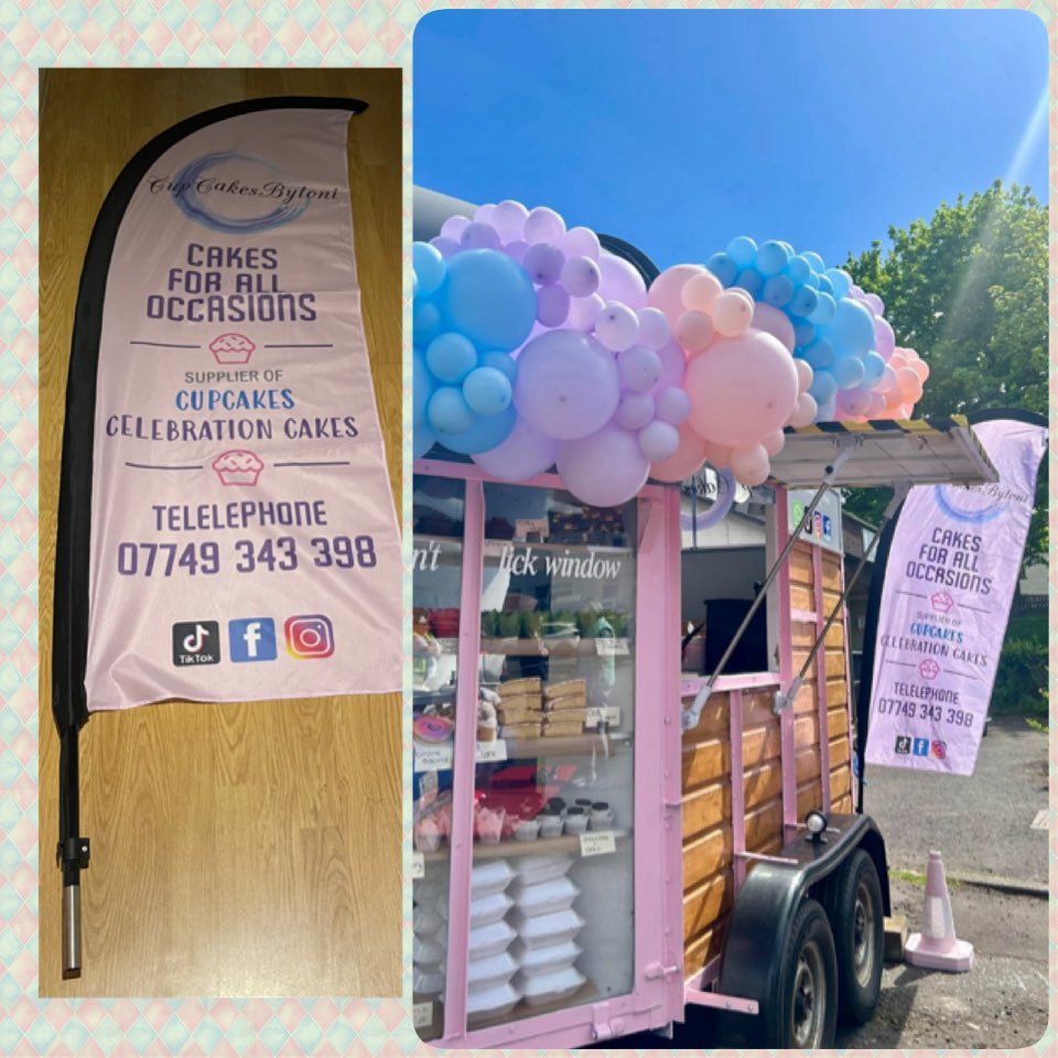 promo_printing's tweet image. Feather flag Designed and printed for Cupcakesbytoni_x

Ideal for outdoor events, festivals, and trade shows.

Also available as tear drop.
Three sizes available - Small medium and large contact us for prices 
#featherflags 
#teardropflags
