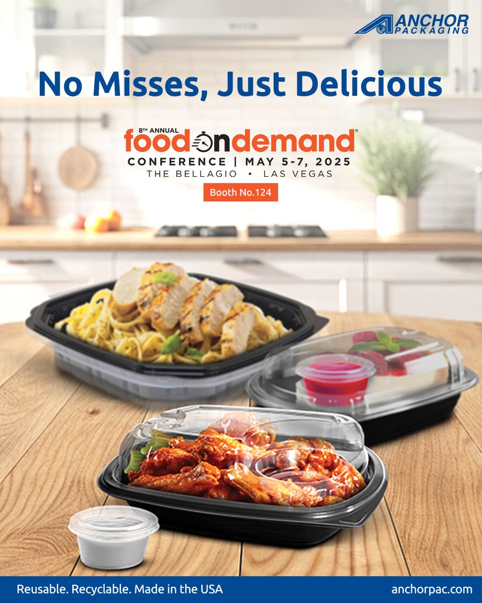 AnchorPackaging's tweet image. Stop order errors &amp;amp; protect fresh-made quality while building higher ticket averages.

Visit us at booth 124 at @FOD_News 2025.

#FoodonDemand2025 #FODC25 #PackagingThatPerforms