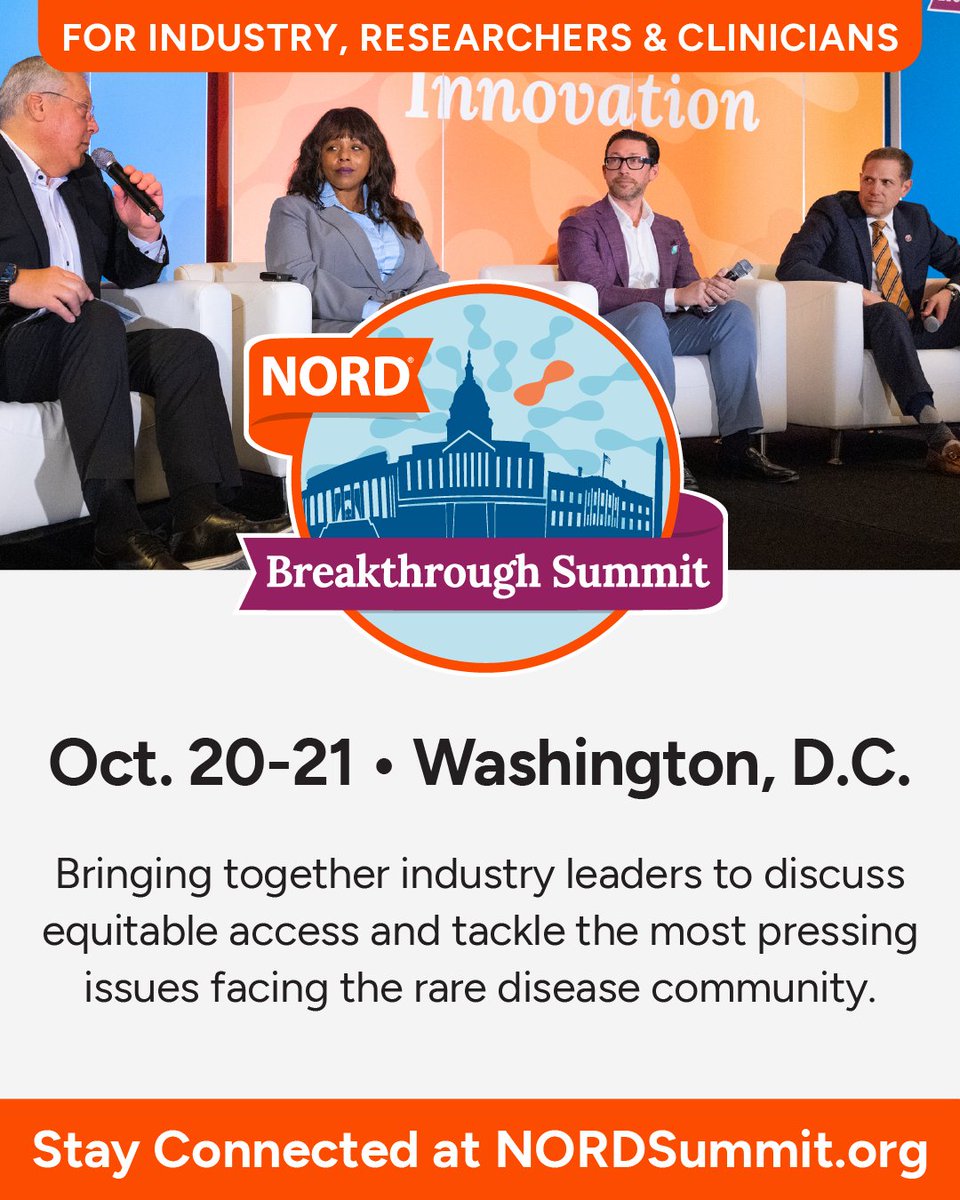 Which NORD event is right for you? #NORD is hosting 3 major events in 2025 to bring patients, advocates, researchers, and other #RareDisease leaders together to advance rare progress. Join us:

🔬 June 2–3: NORD® Rare Disease Scientific Symposium in D.C. - for researchers and
