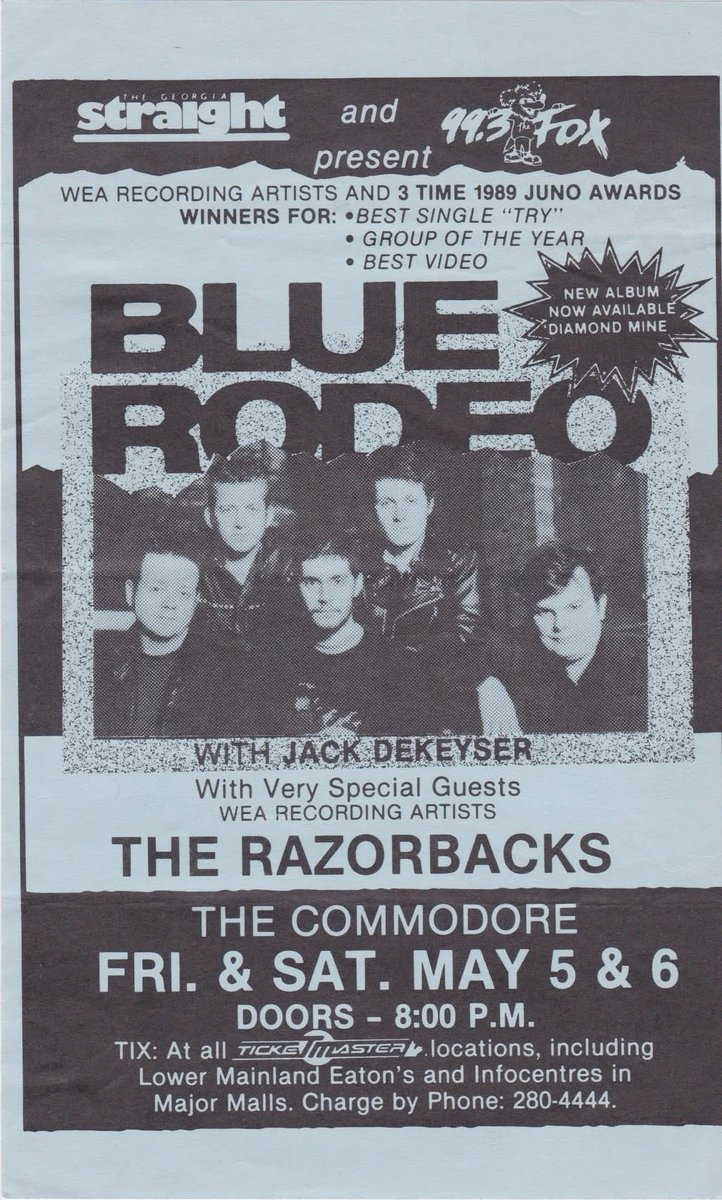 TheAaronChapman's tweet photo. 36 years ago tonight @BlueRodeo performs for the first time at the @commodorevcr. Were you there? 
For more #CommodoreHistory check out my book #LiveAtTheCommodore https://t.co/ap4uT91gSX