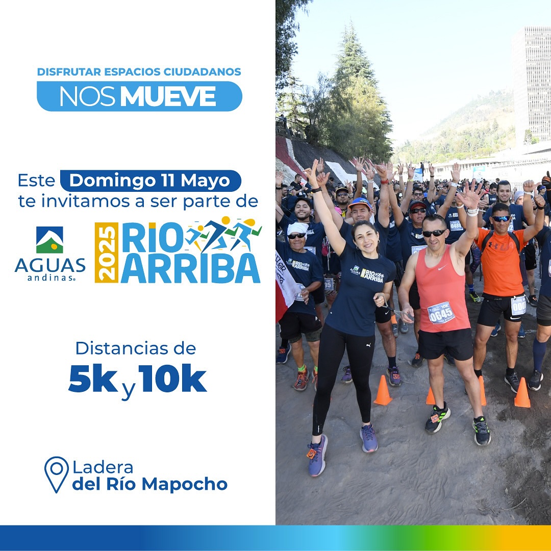 #AguasAndinasRíoArriba #Corre_RM
Inscripciones abiertas para Aguas Andinas Río Arriba en Providencia
(11 de mayo 2025 | 5 y 10 km | pagada)
corre.cl/evento/11099