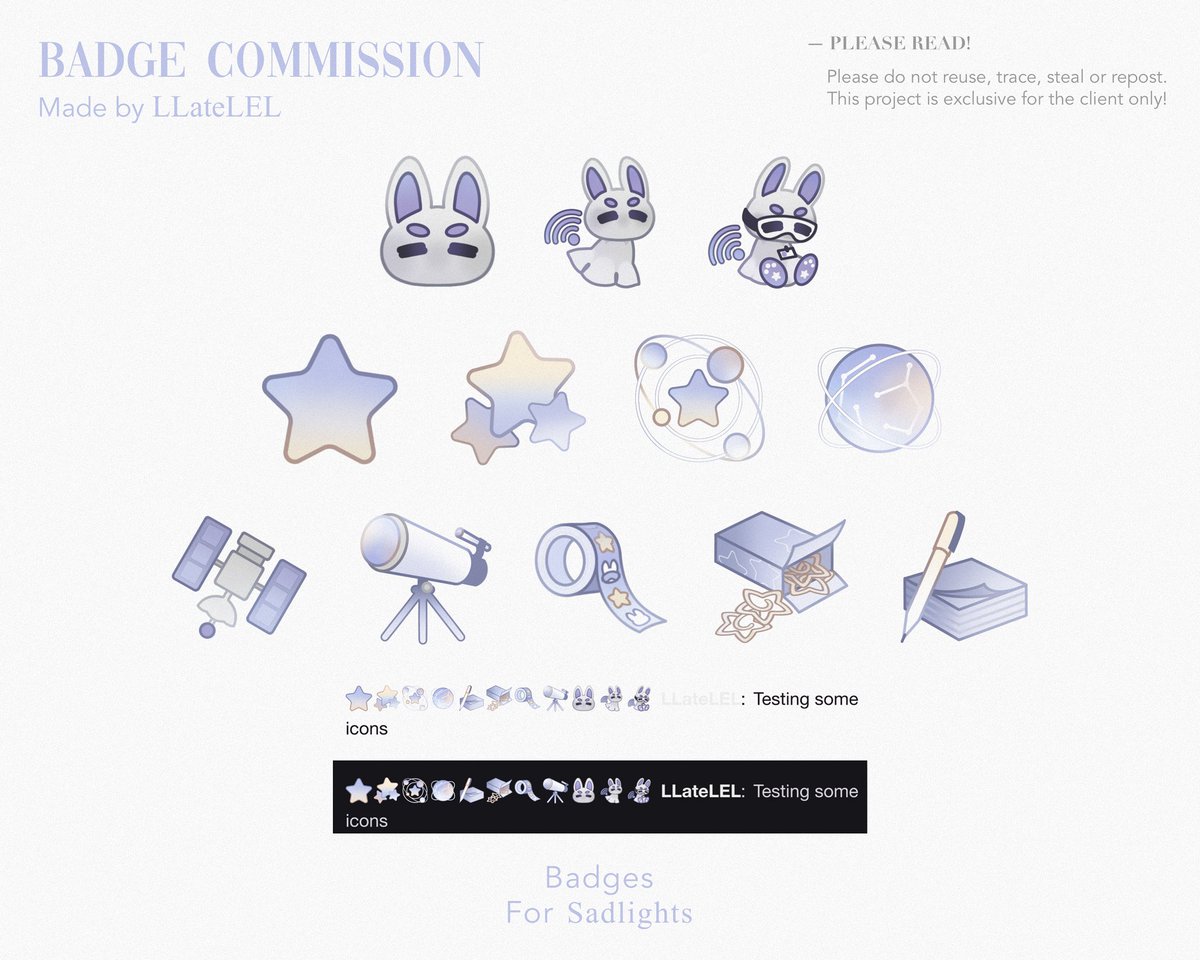 โพโ๐๐๐ญ๐ | Illustrator and graphic designer (@llatelel) on Twitter photo | Sub badges commission | โ for <a href="/notsadlights/">sadlights ๐ฐ๏ธ ๐ vtuber | 6.27 debut</a>
Thank you so much for commissioning me, it truly means a lot!
#sadillust | Sub badges commission | โ for <a href="/notsadlights/">sadlights ๐ฐ๏ธ ๐ vtuber | 6.27 debut</a>
Thank you so much for commissioning me, it truly means a lot!
#sadillust